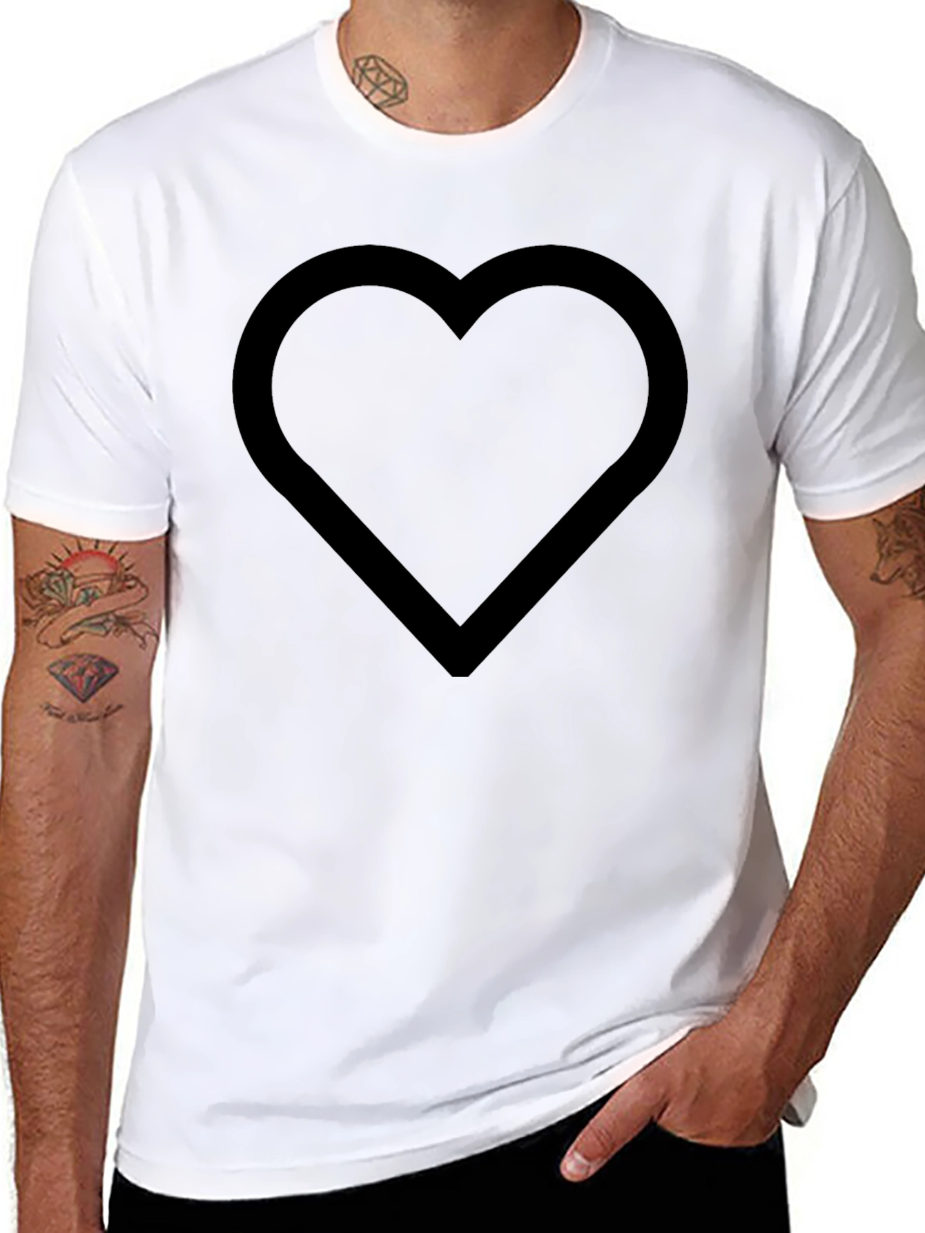Black Heart Graphic Black T-Shirt | Casual Wear view 8