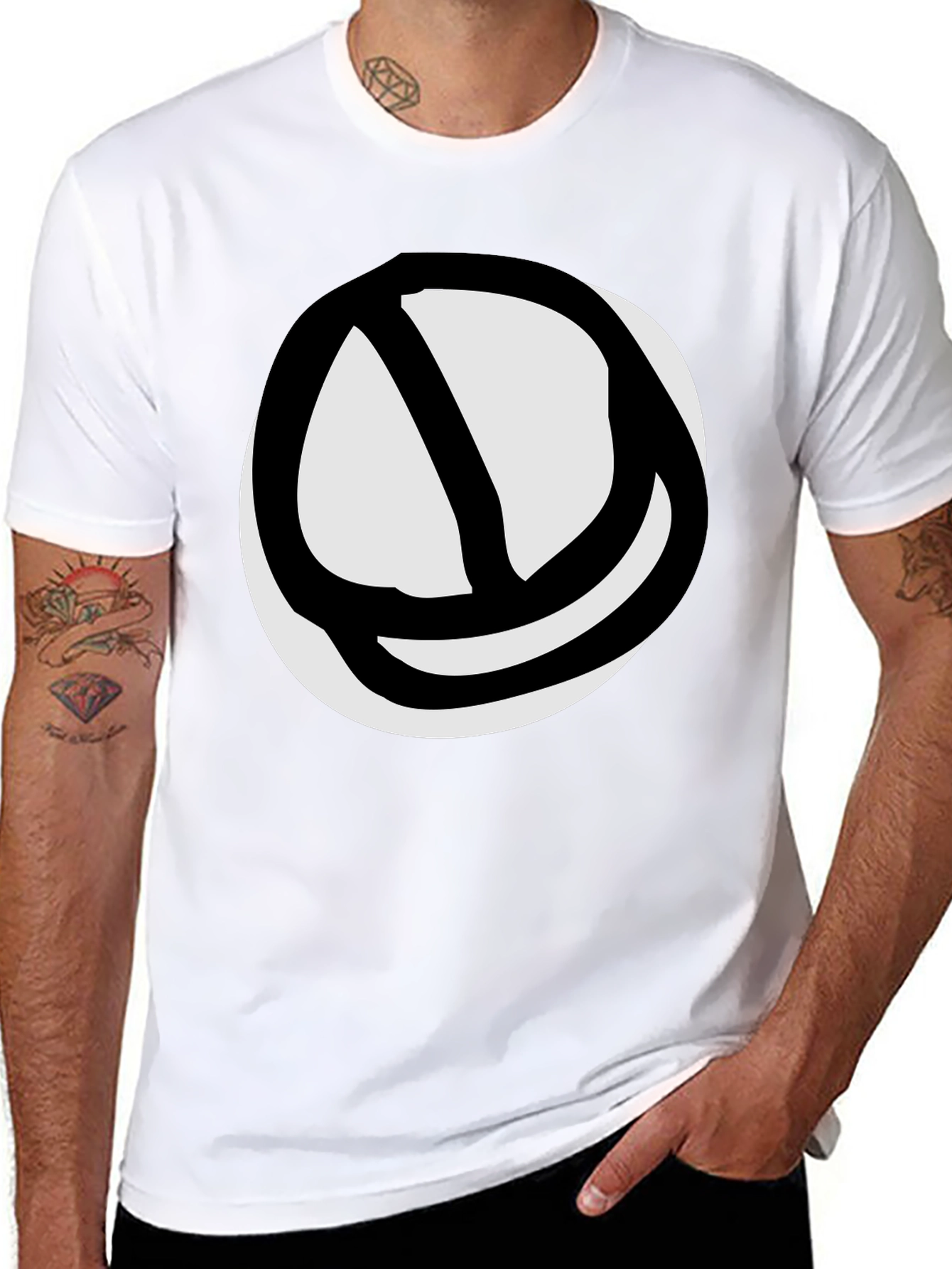 Black Abstract Circle Graphic Tee - Black view 8