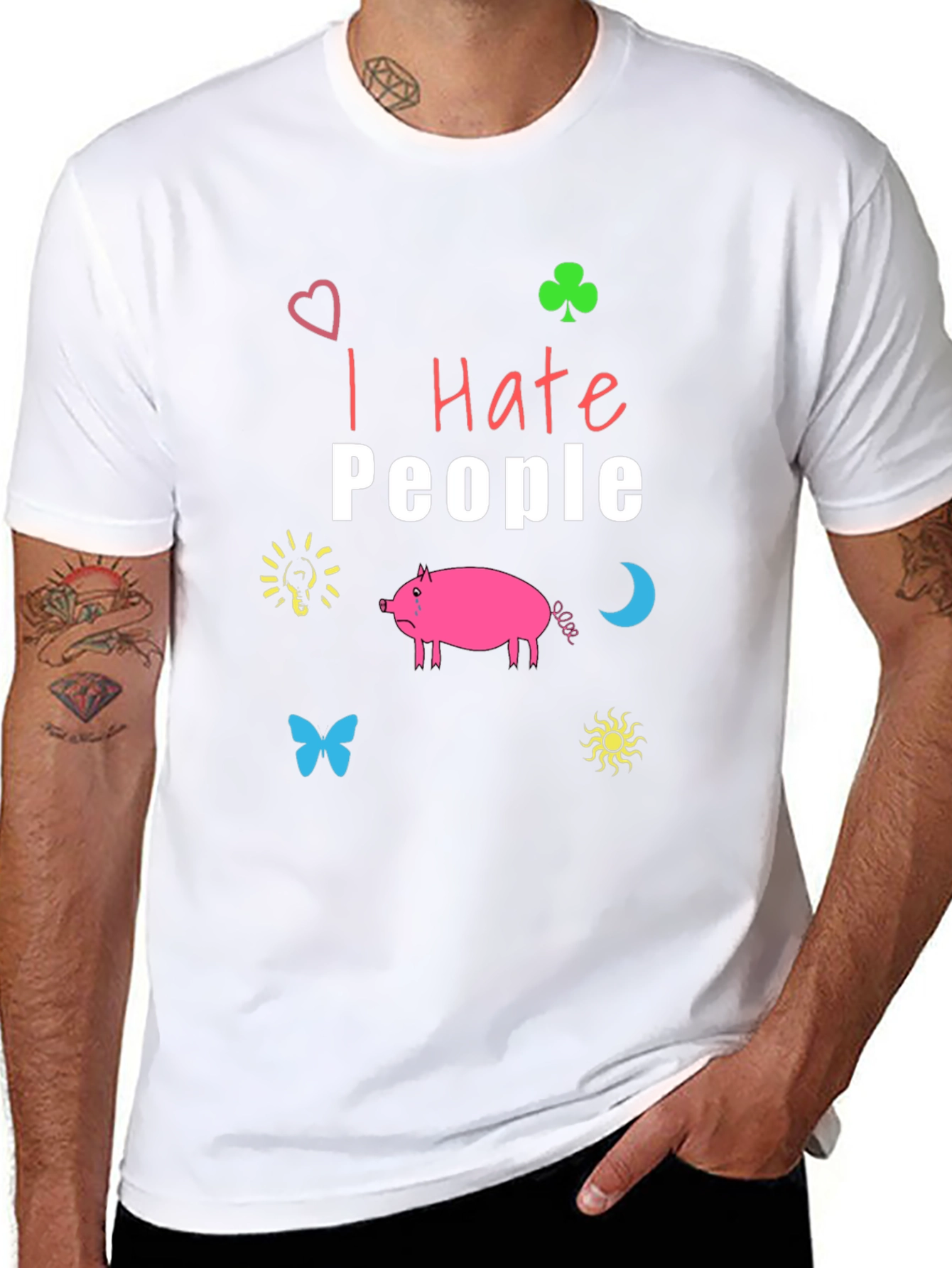 Black I Hate People T-Shirt - Funny Graphic Tee view 8