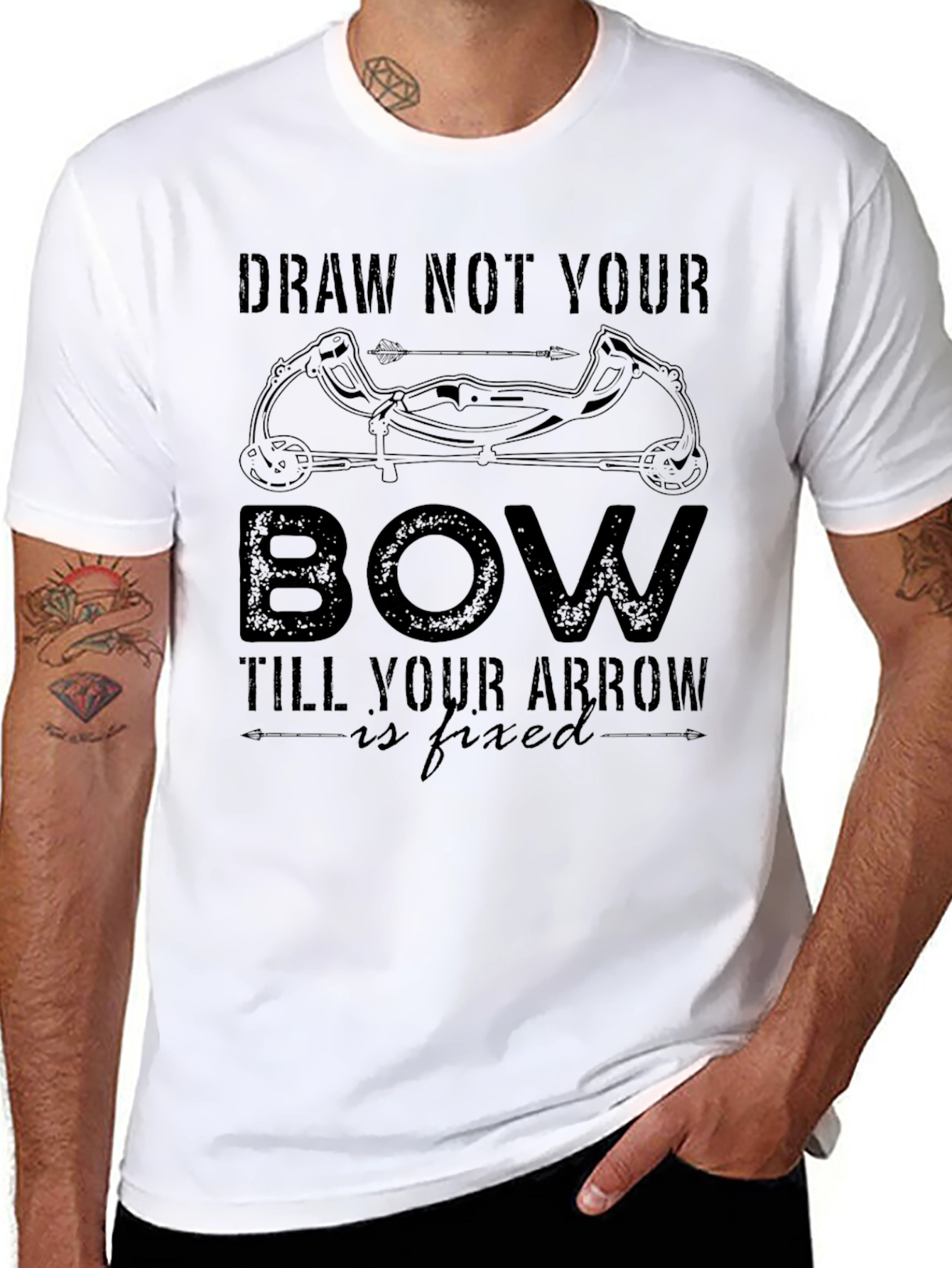 Black Draw Not Your Bow Graphic T-Shirt view 8