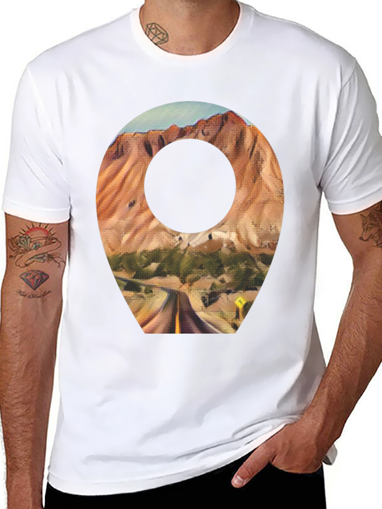 Scenic Route T-Shirt - Black Cotton Blend - 8