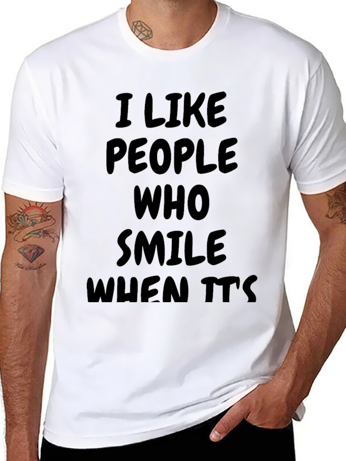 Black Smile When It's Tough Black Graphic Tee view 8