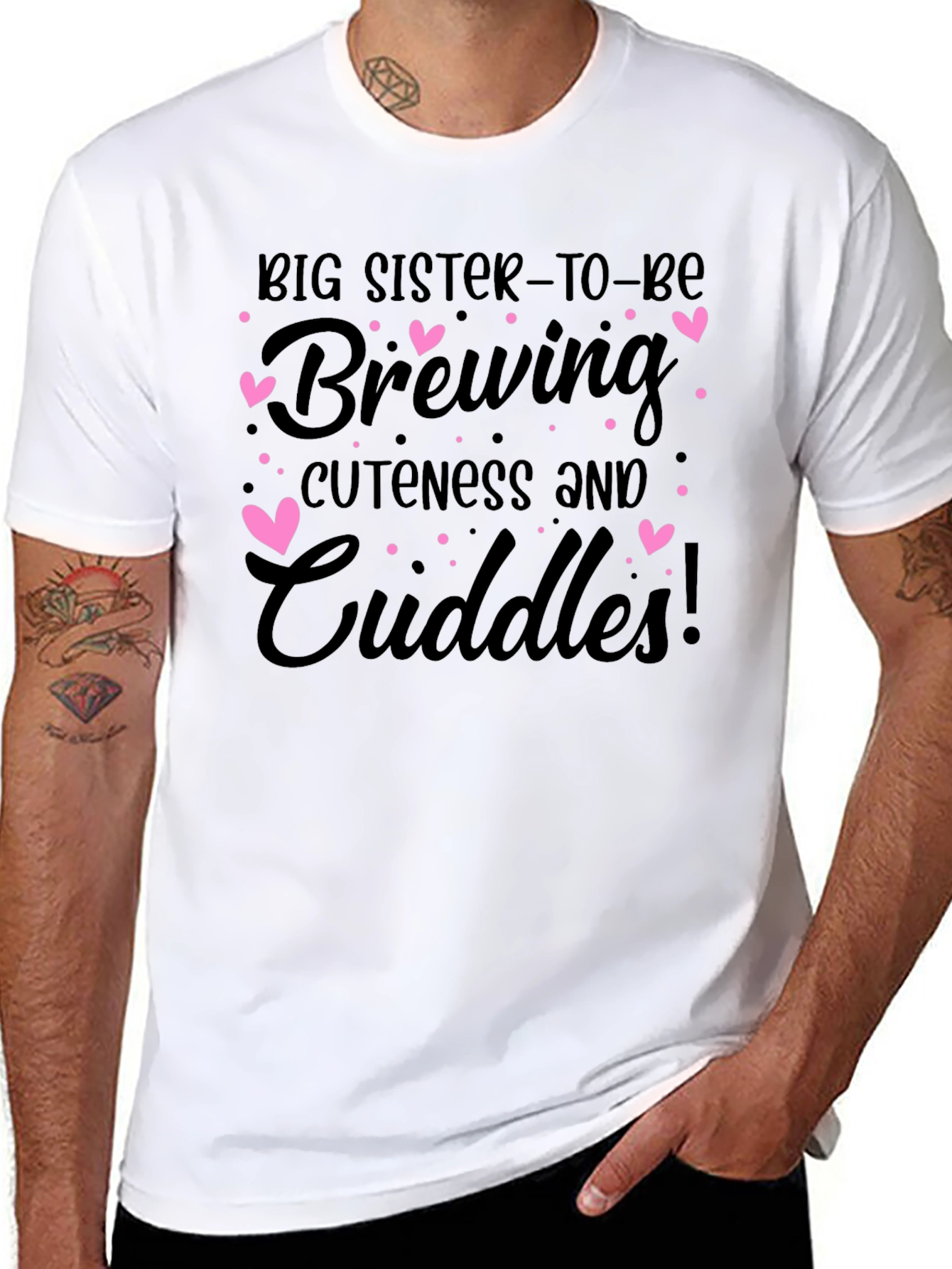Black Big Sister To Be Brewing T-Shirt view 8