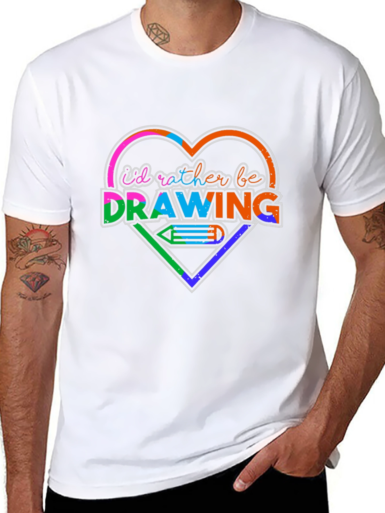 I'd Rather Be Drawing T-Shirt - Artistic Graphic Tee - 8