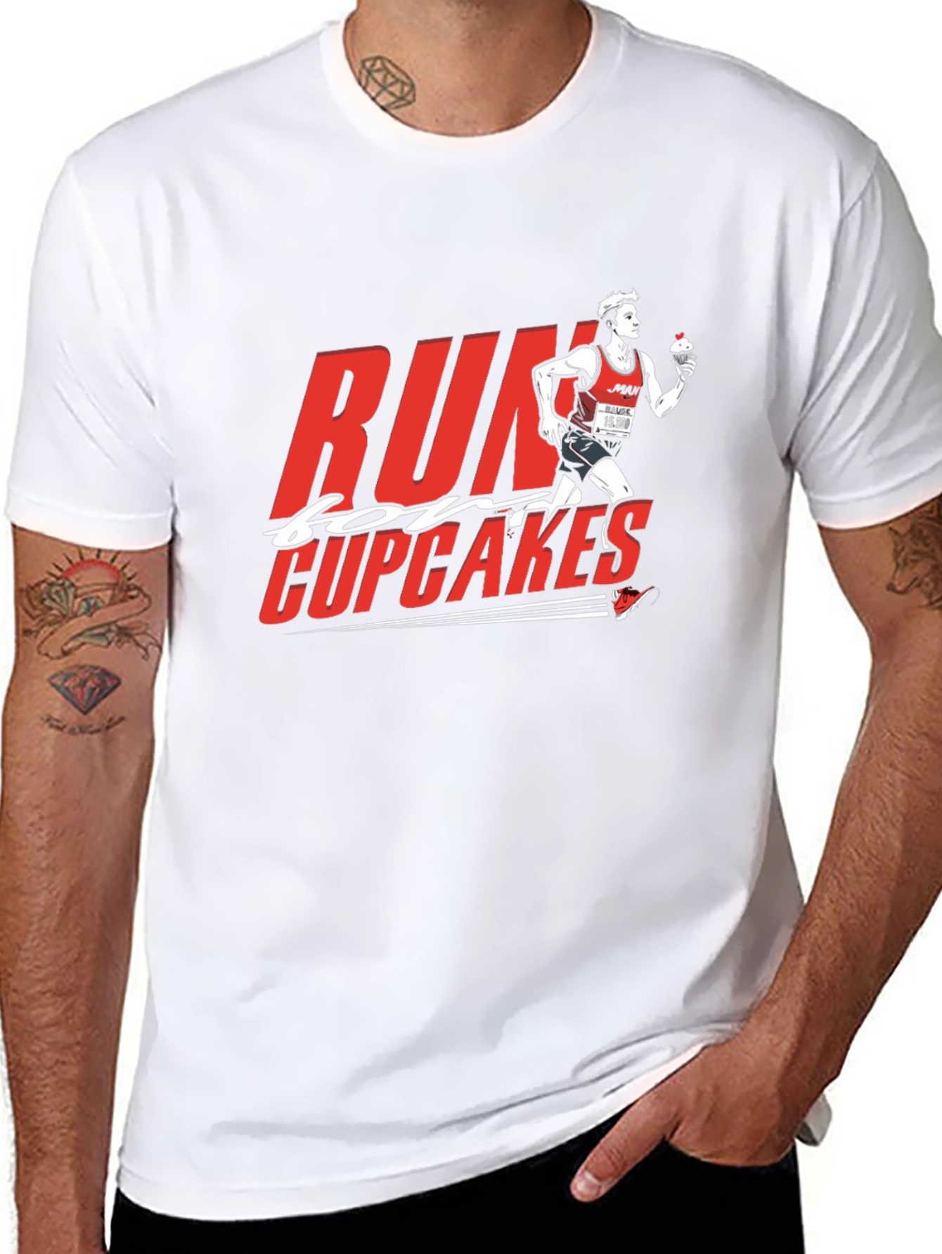 Black Run for Cupcakes Graphic Tee - Black Cotton view 8
