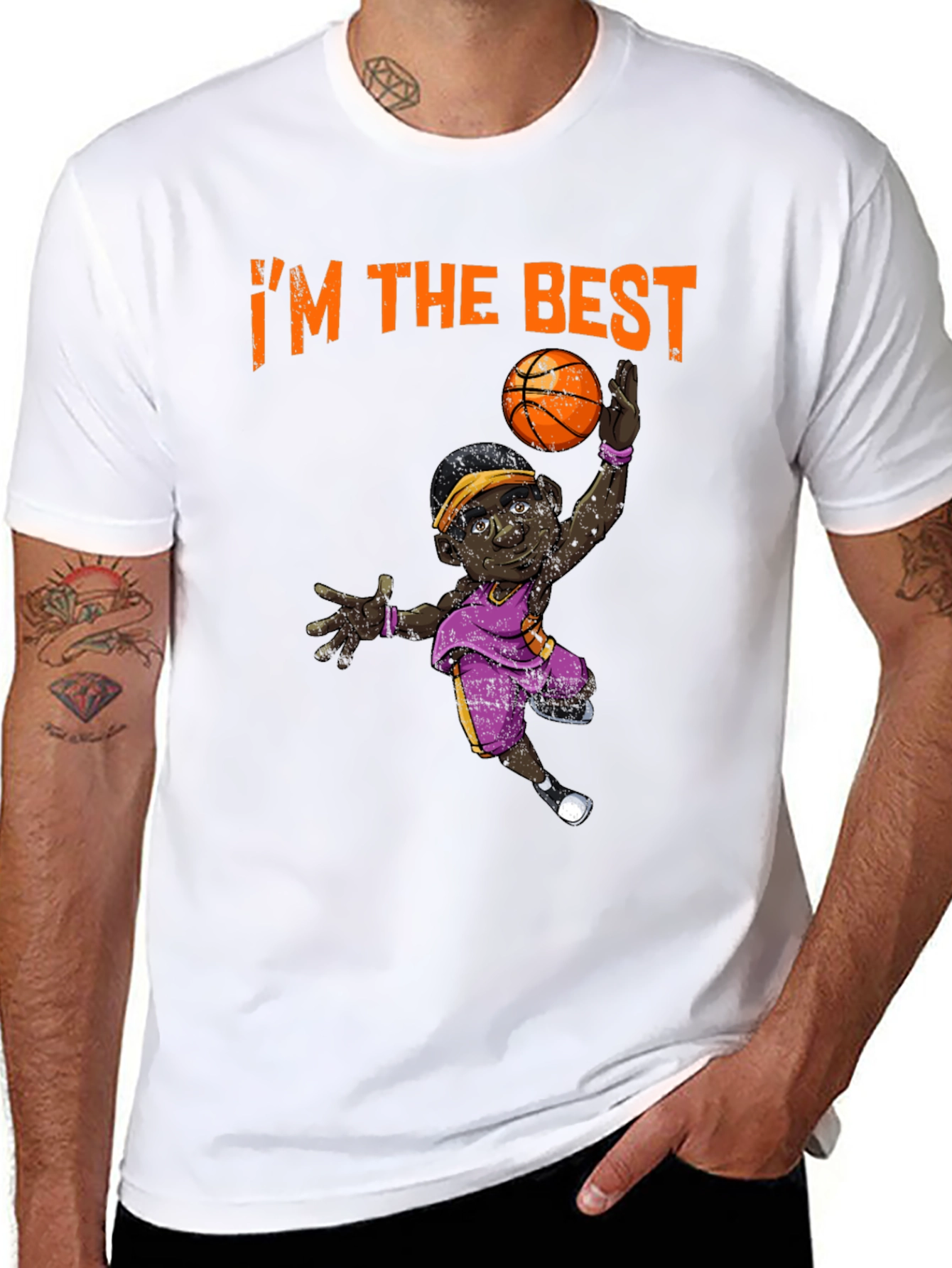Black I'm The Best Basketball T-Shirt view 8