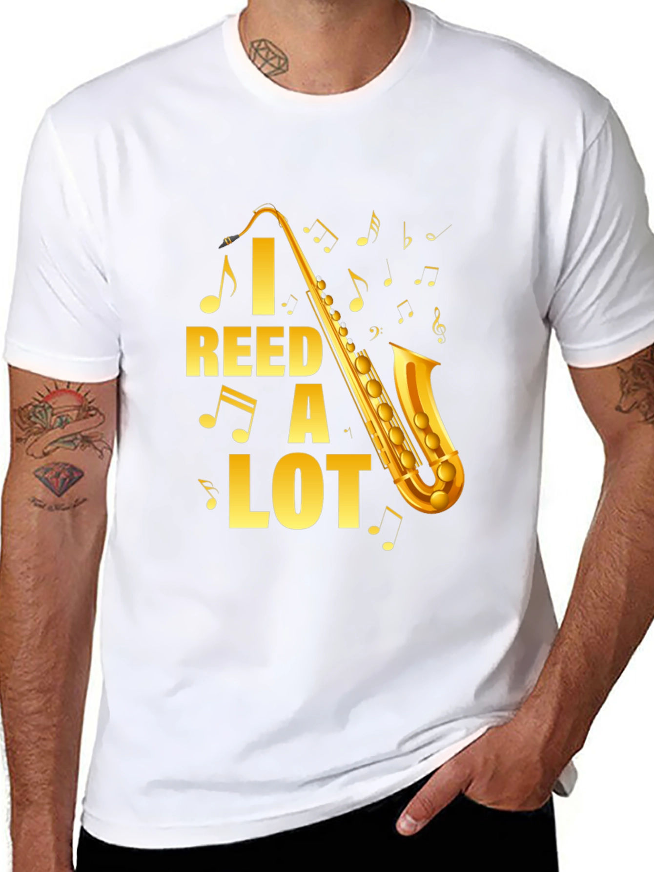 Black I Reed A Lot Saxophone Graphic T-Shirt view 8