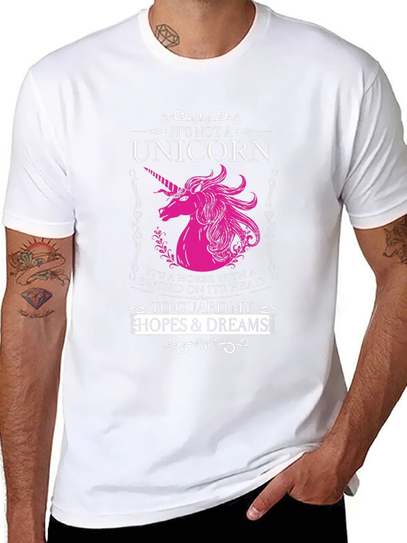 Black Unicorn Sword Guard T-Shirt - Hopes & Dreams view 8