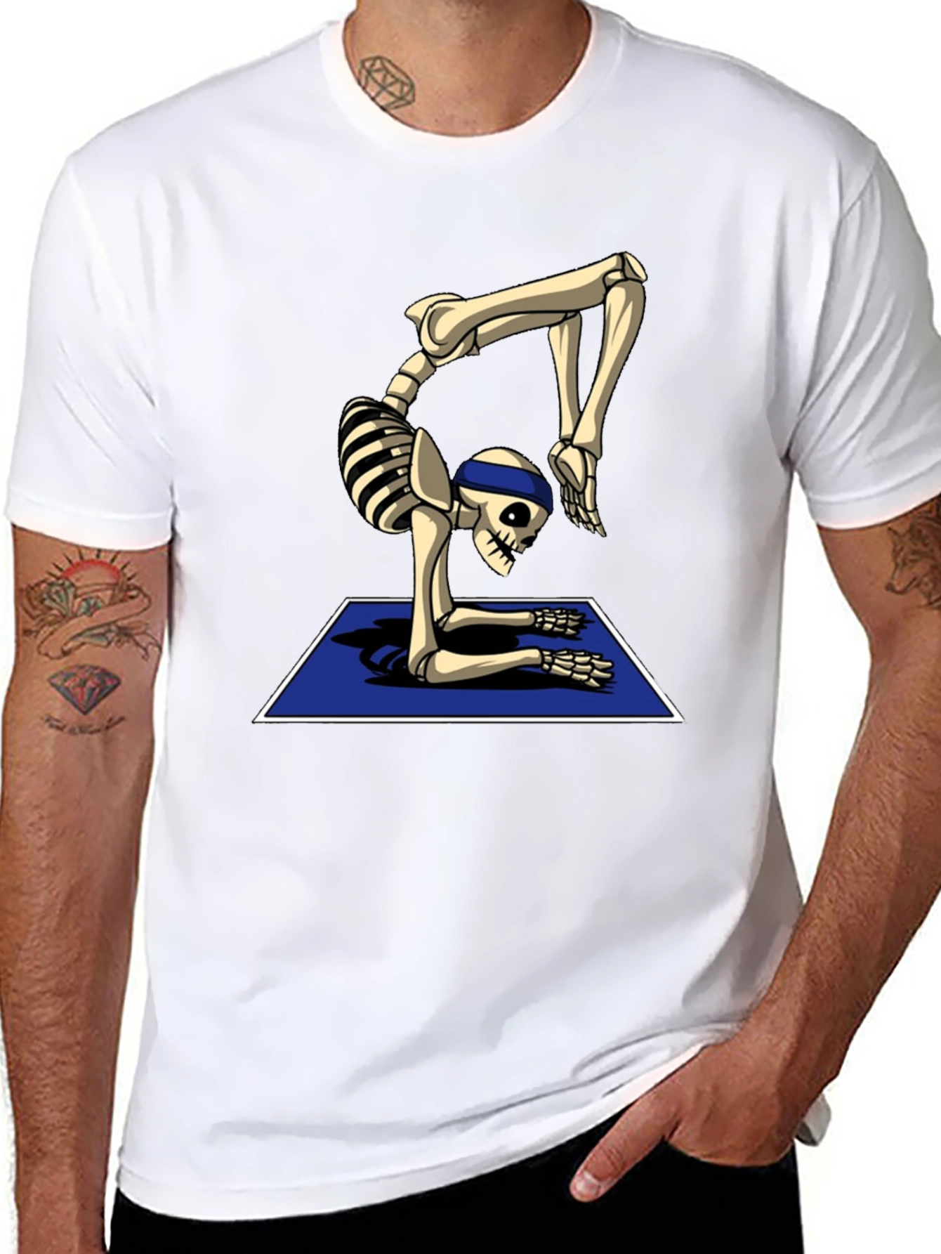 Black Yoga Skeleton T-Shirt - Flexible Bones! view 8