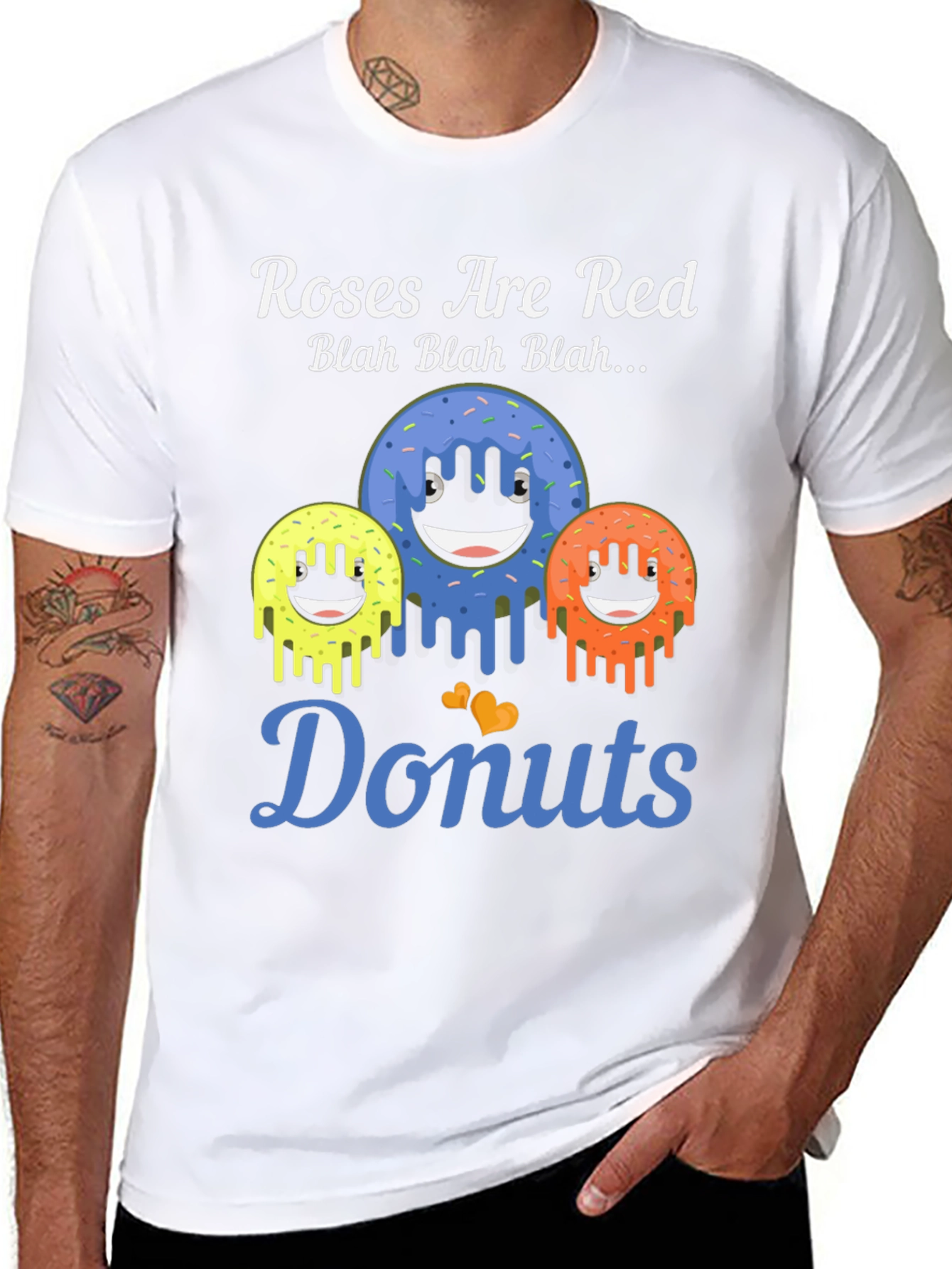 Black Roses are Red Donuts Graphic T-Shirt view 8
