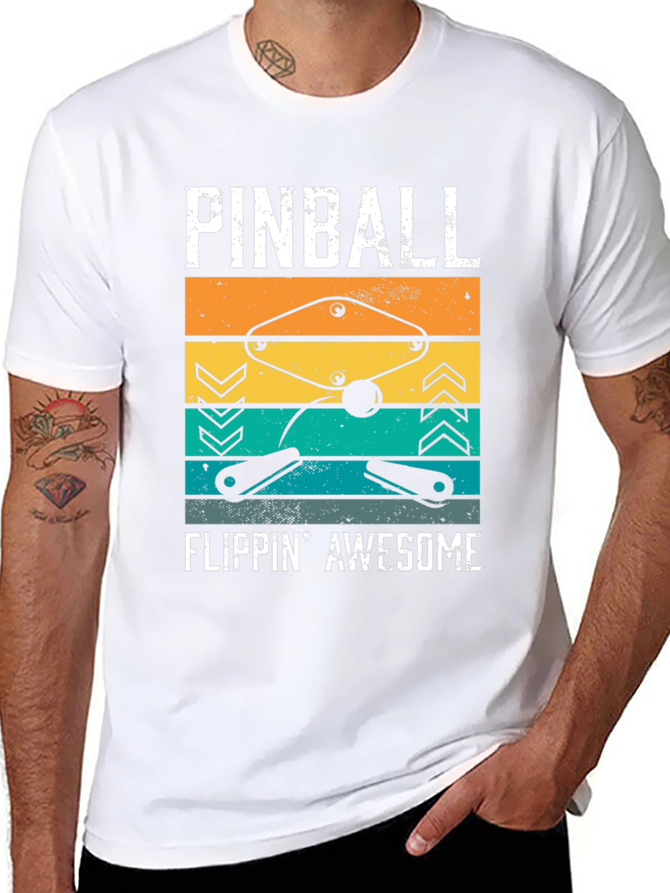 Black Pinball Flippin' Awesome Graphic Tee view 8