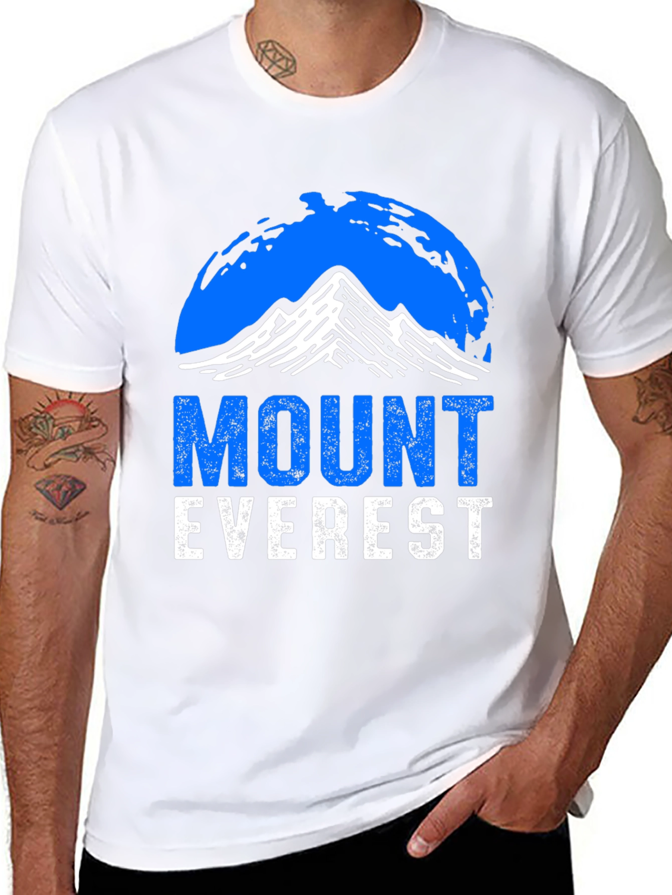 Black Mount Everest Graphic Tee - Black Cotton Casual Shirt view 8