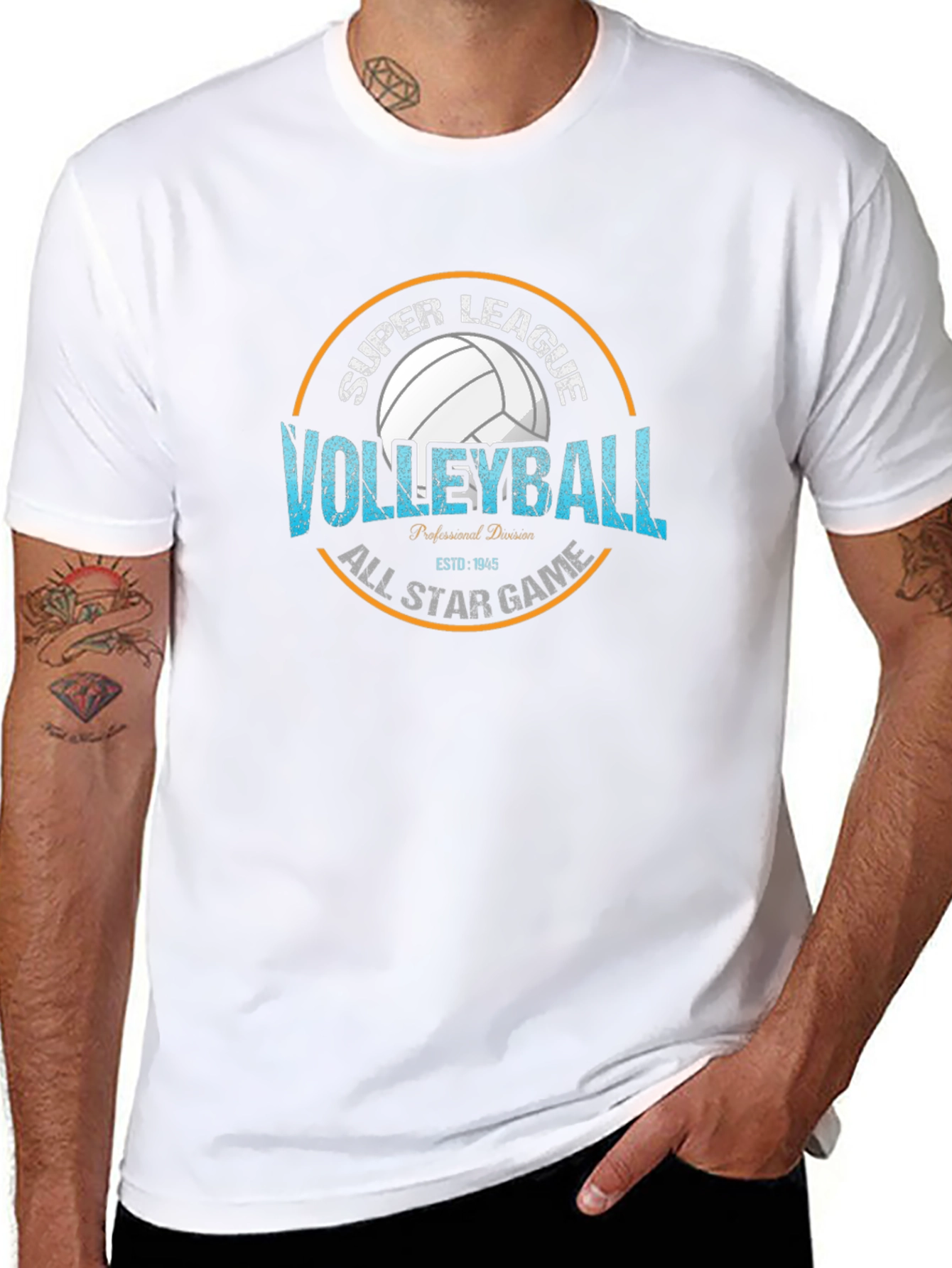 Black Volleyball Super League All Star Game T-Shirt view 8