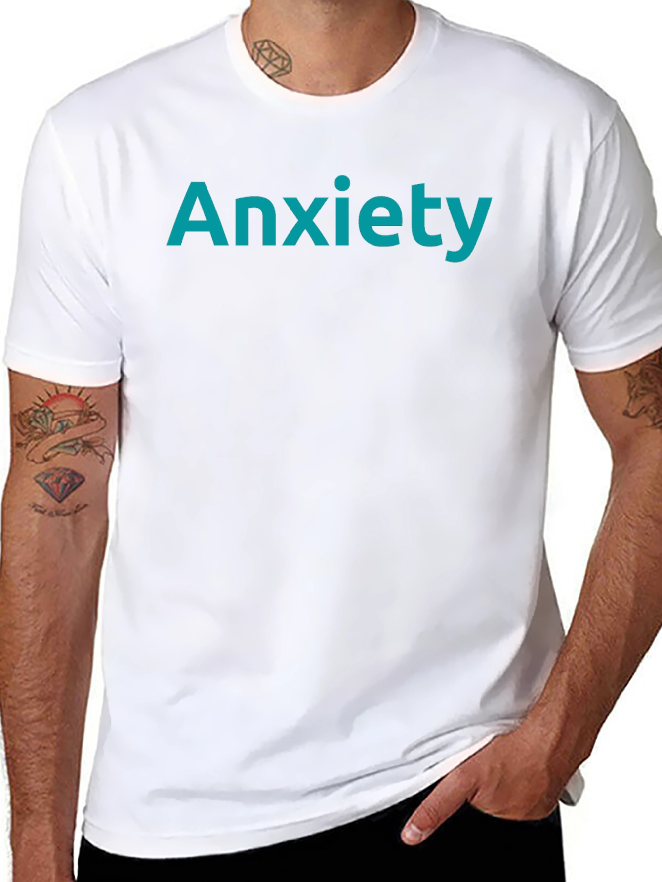 Black Anxiety Tee - Black Comfort Fit view 8