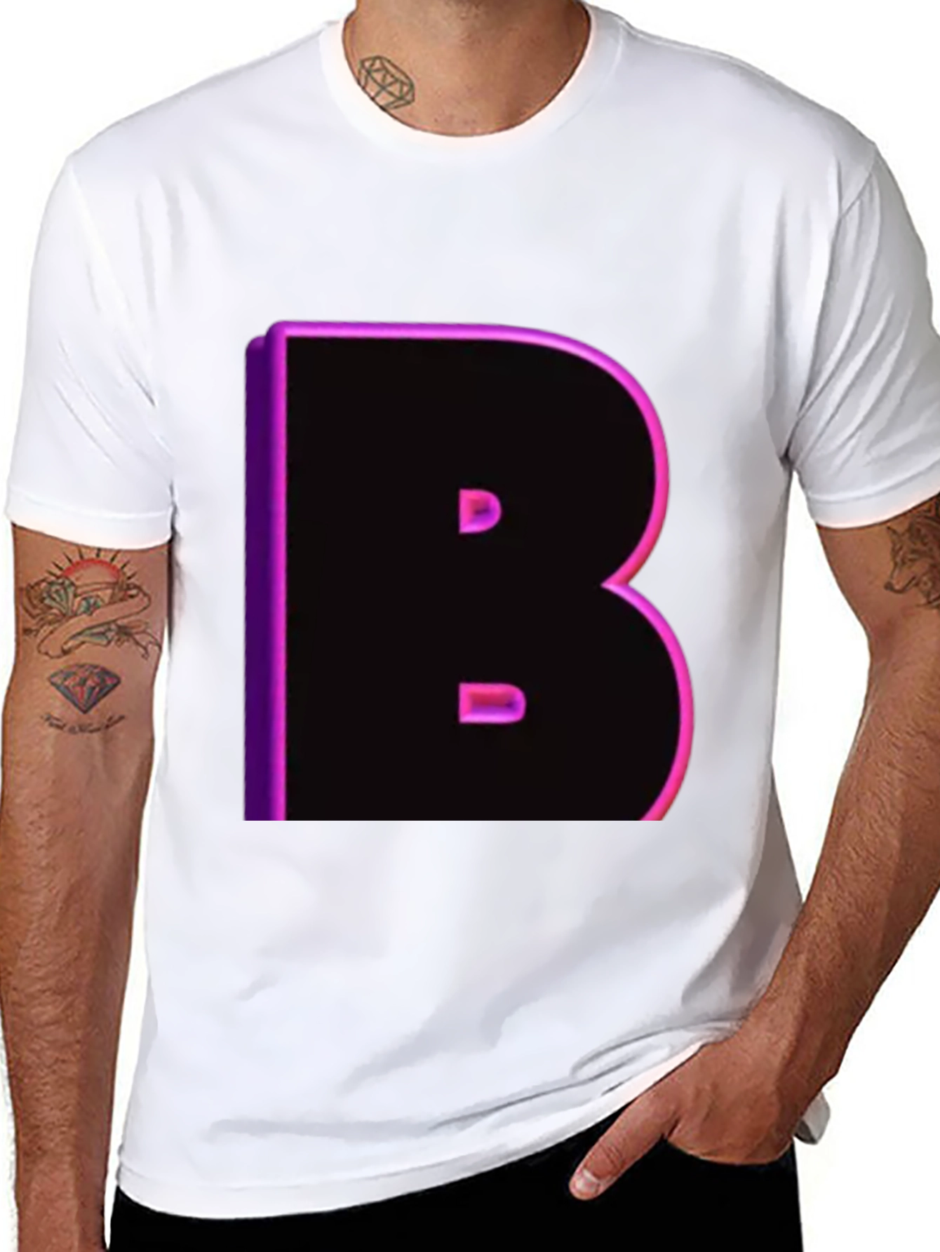 Black Bold B Neon T-Shirt - Black view 8