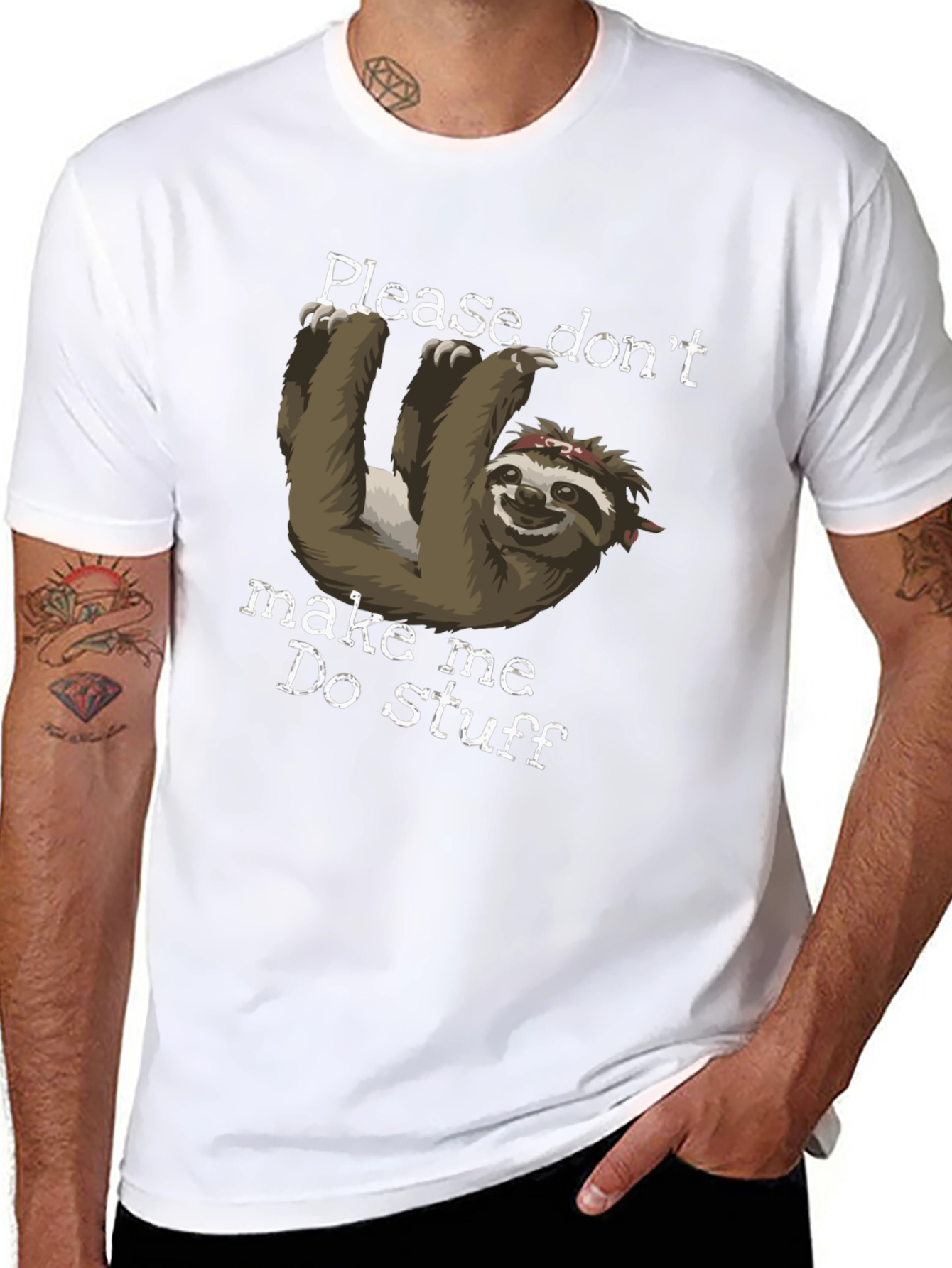 Black Sloth Graphic Tee - Please Don't Make Me Do Stuff view 8