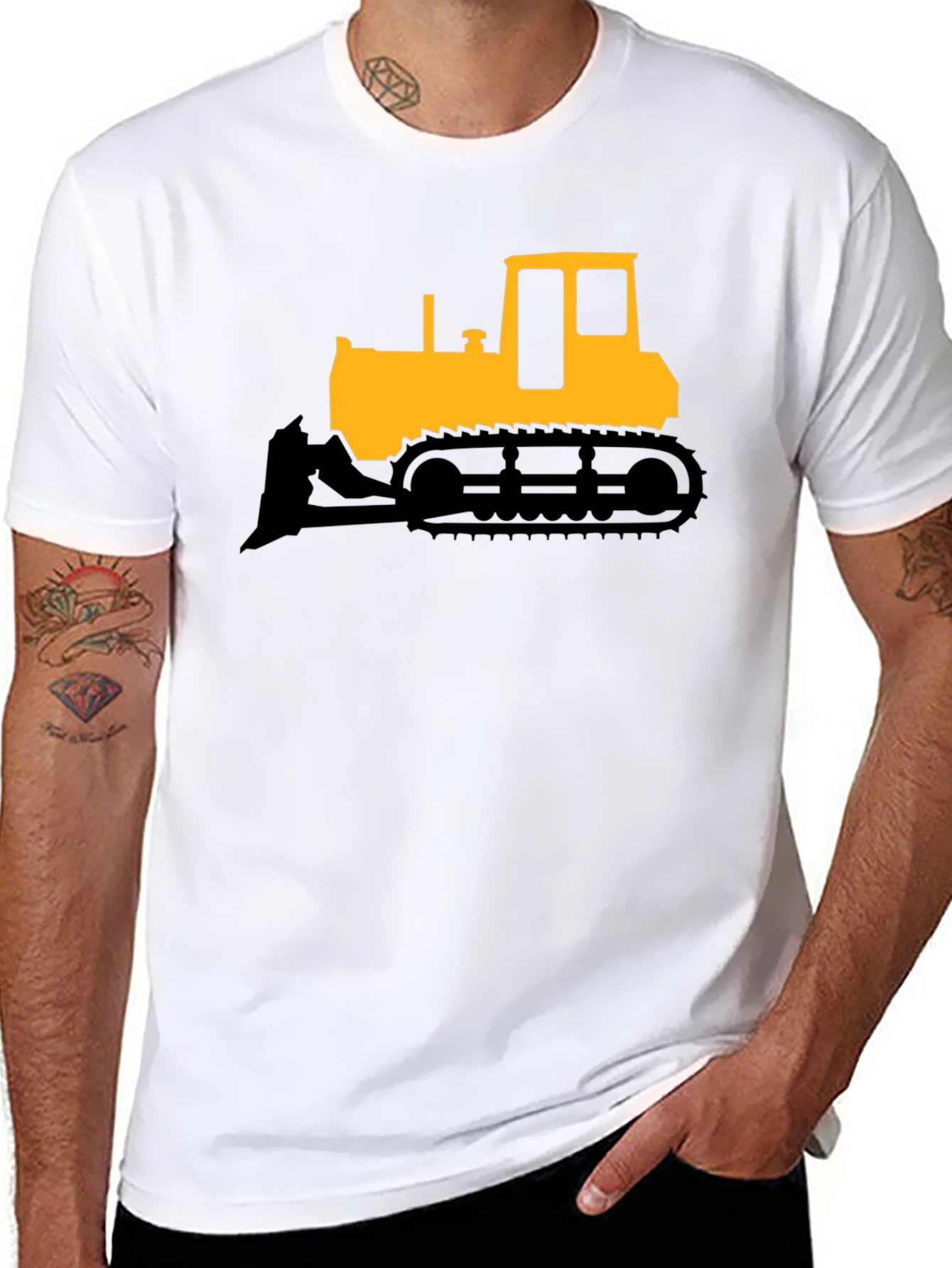 Black Bulldozer Graphic T-Shirt - Heavy Equipment Tee view 8