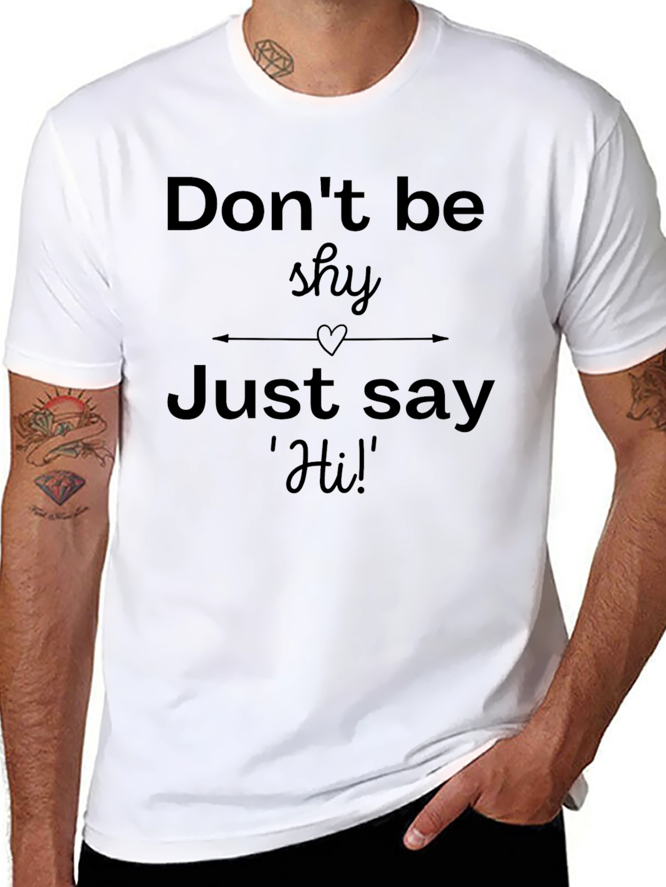 Black Don't Be Shy Graphic T-Shirt - Casual Comfort view 8
