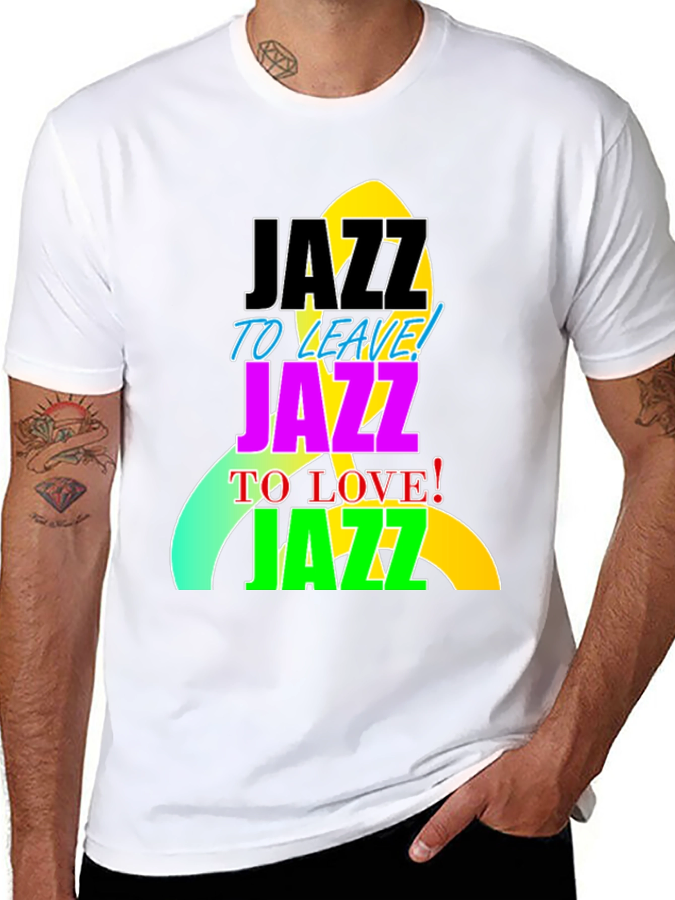 Black Jazz to Leave, Love, Jazz T-Shirt view 8