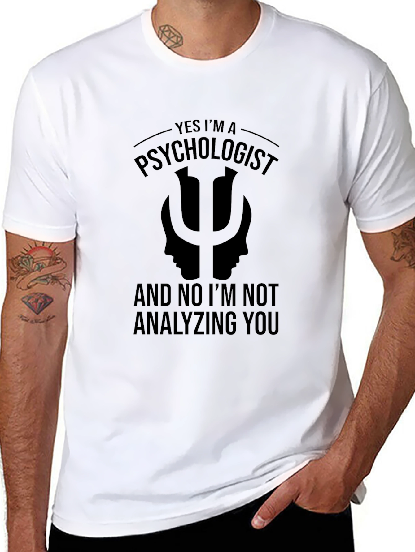Black Psychologist Humor T-Shirt - Analyzing You? Nope! view 8