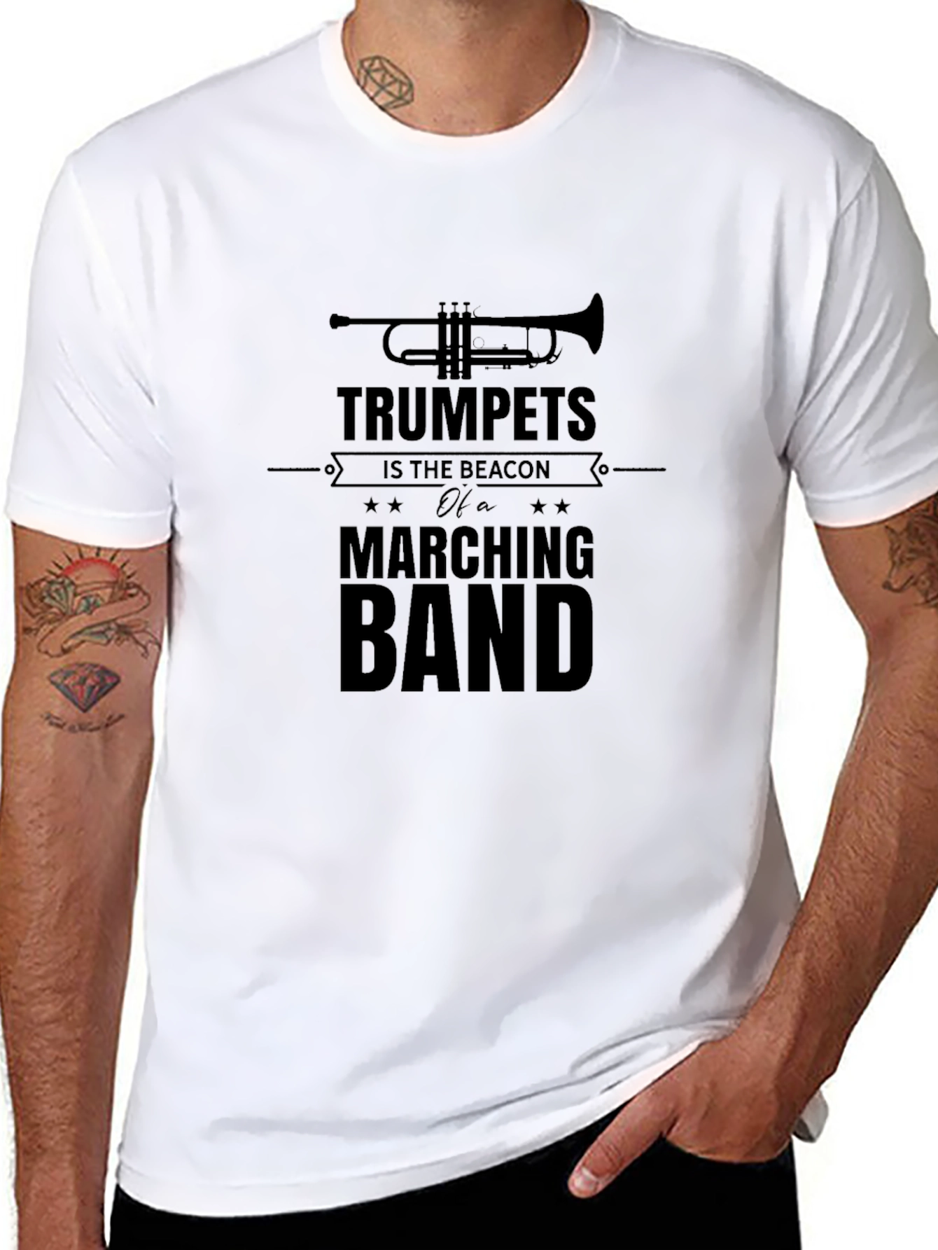 Black Trumpets Marching Band Graphic T-Shirt view 8