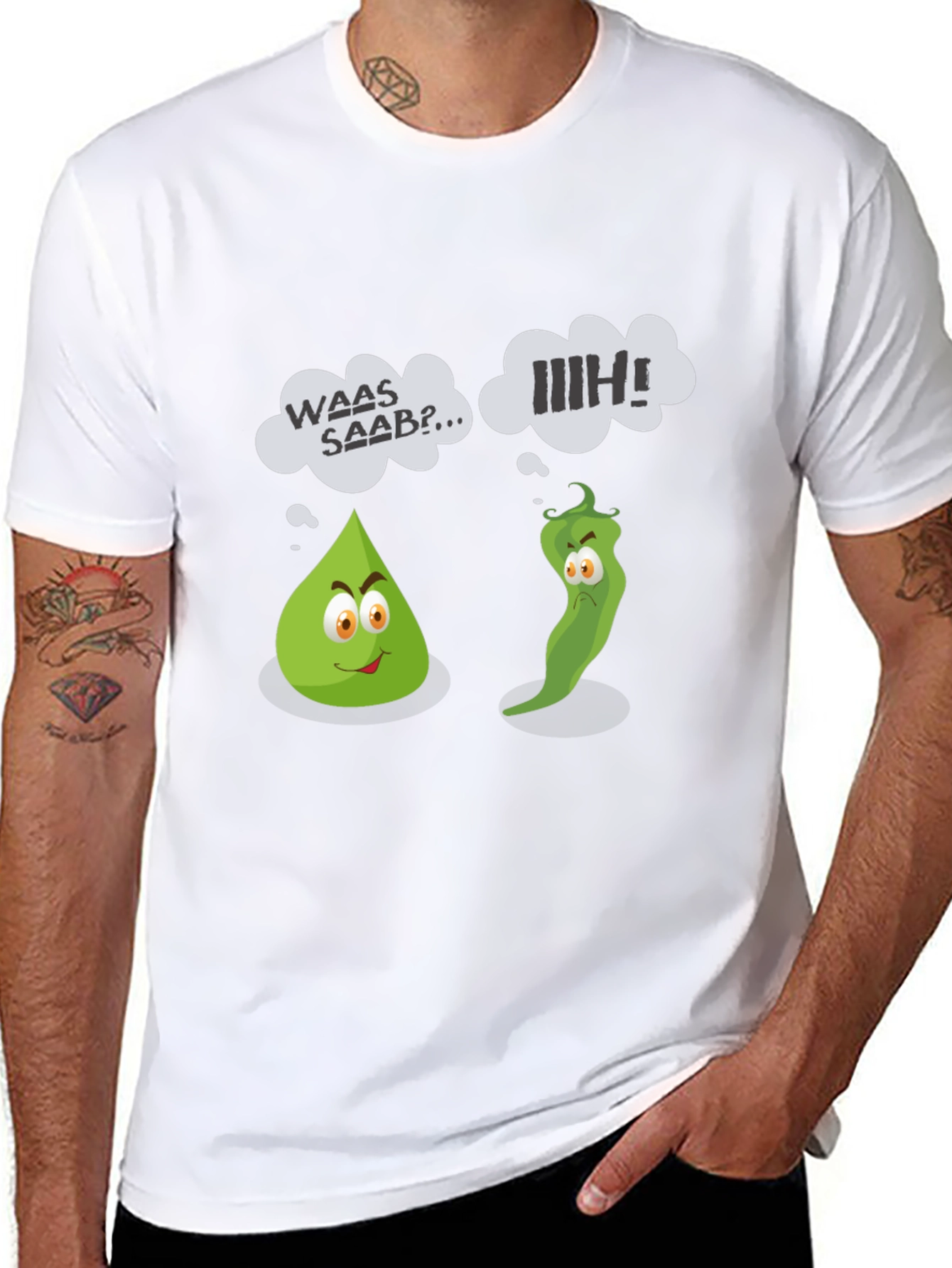Black Funny Cartoon Vegetables Black T-Shirt view 8