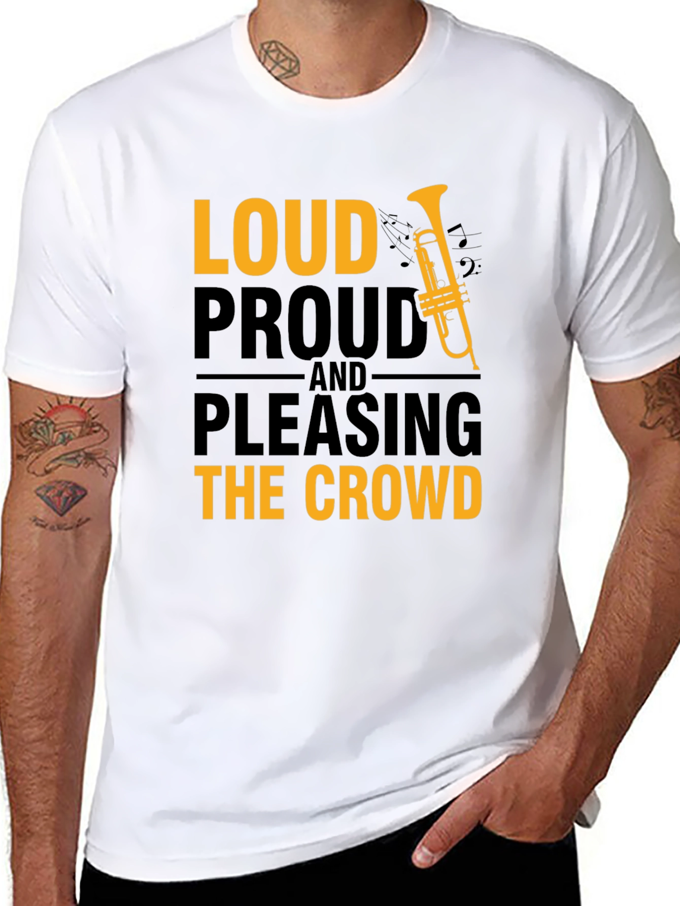 Black Loud Proud T-Shirt - Musician Graphic Tee view 8