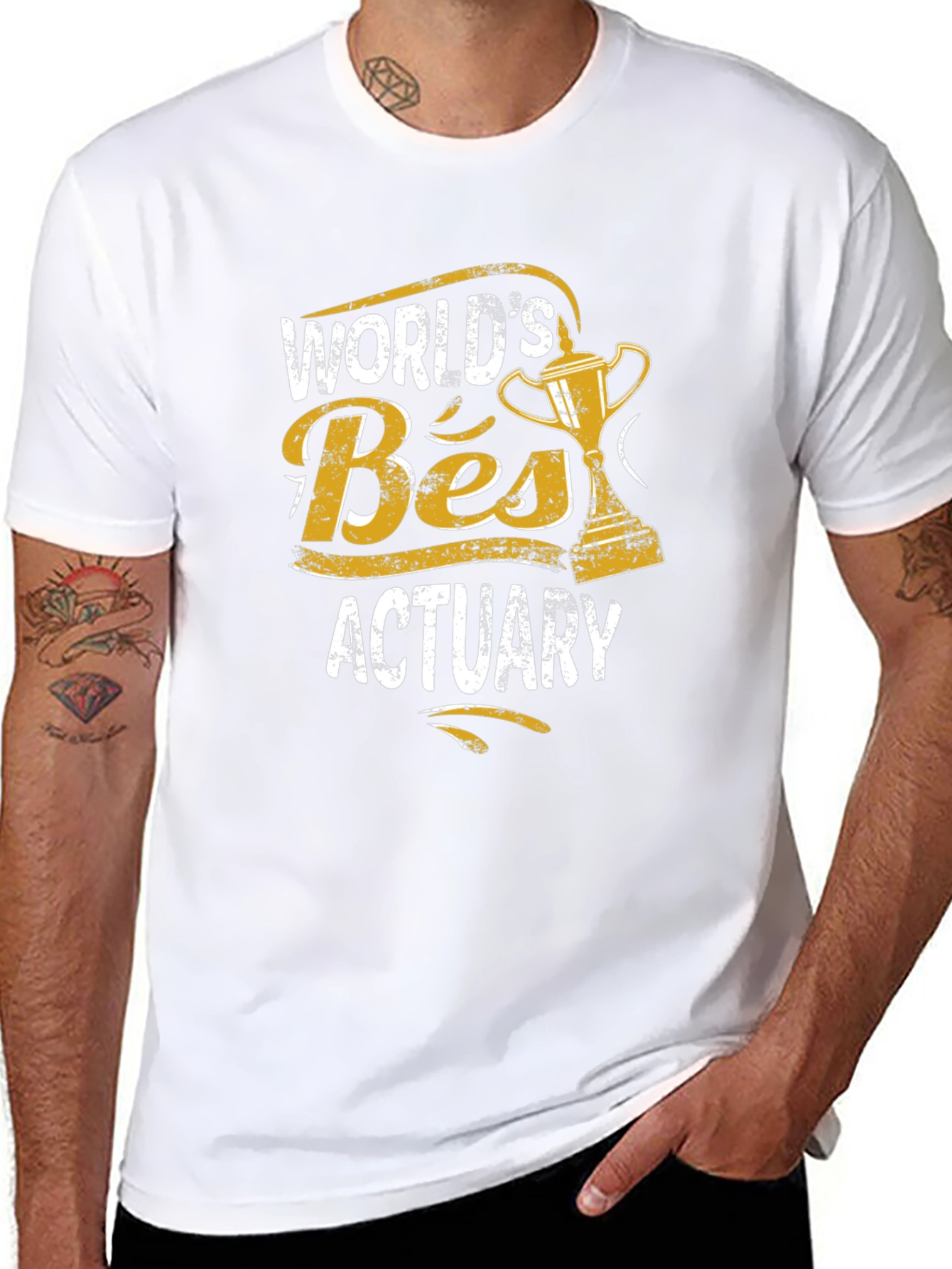 Black World's Best Actuary Graphic Tee - Black view 8