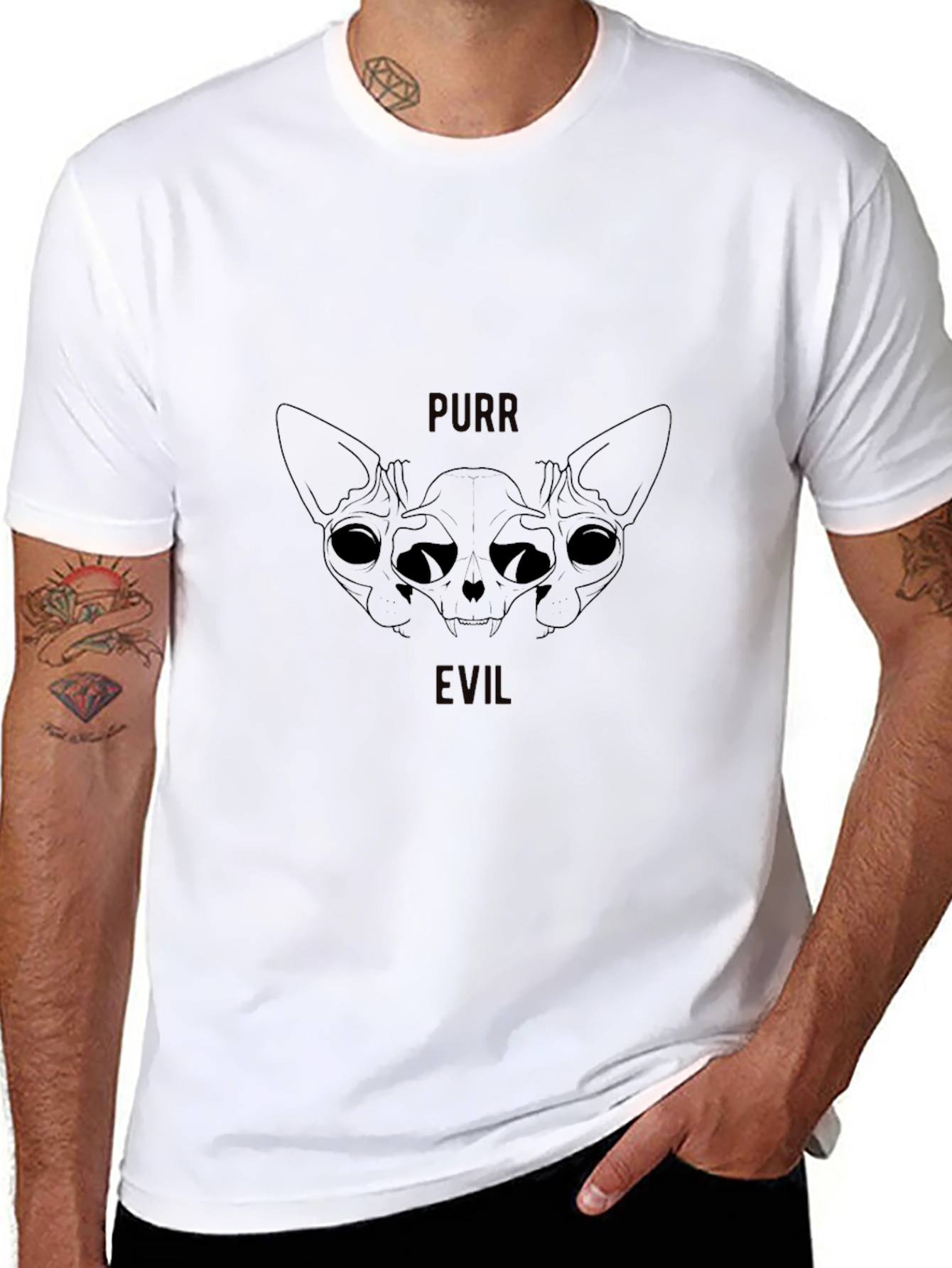 Black Purr Evil Black Graphic T-Shirt view 8