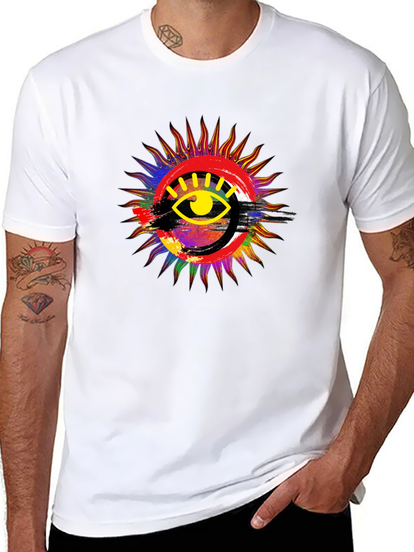 Black Eye of Providence Sunburst Graphic T-Shirt view 8