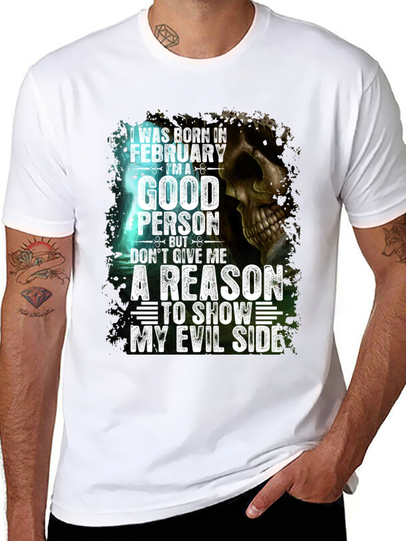 Black February Good Person Evil Side Graphic Tee view 8