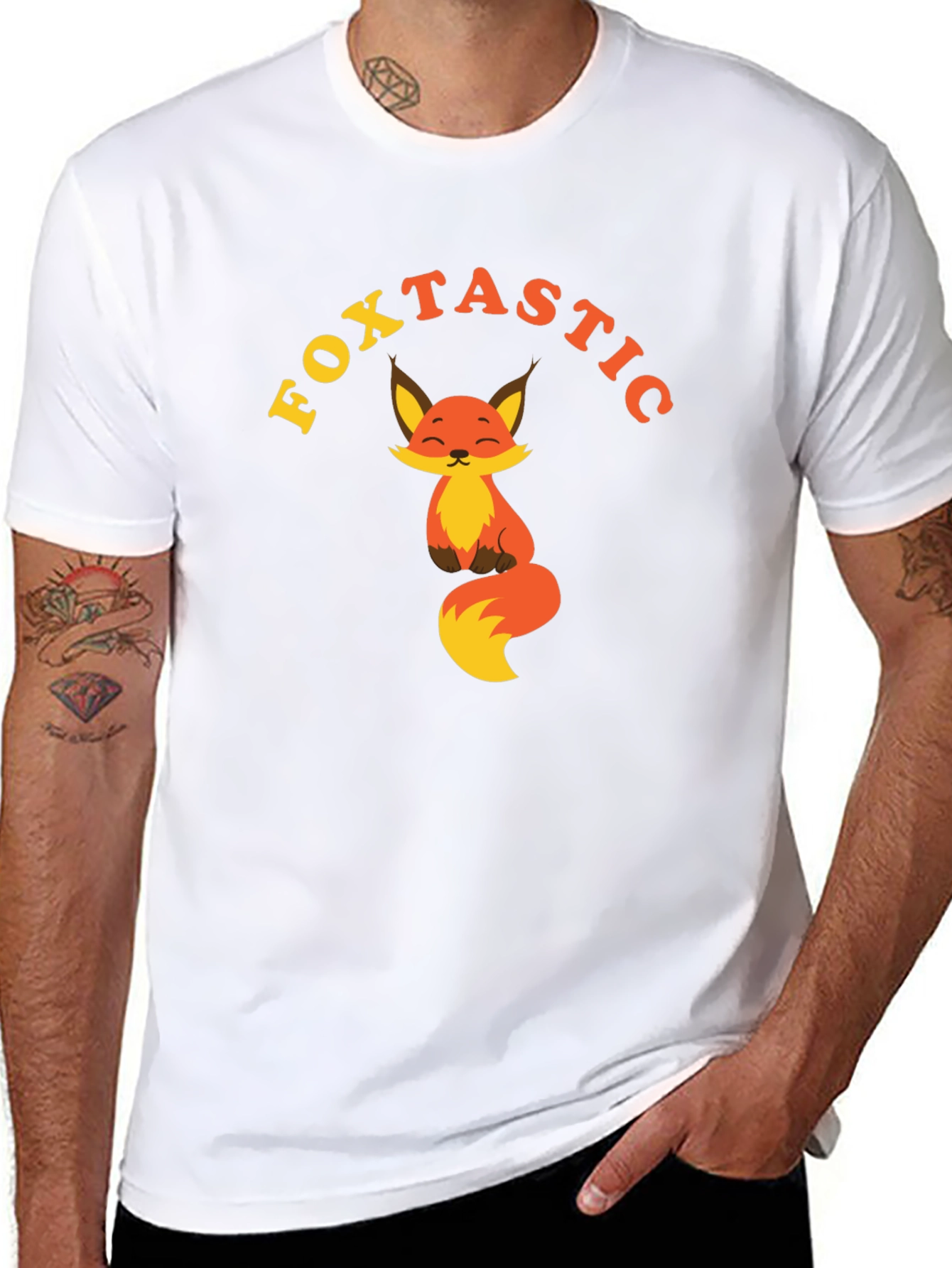 Black Foxtastic Graphic Tee - Cute Fox Design view 8
