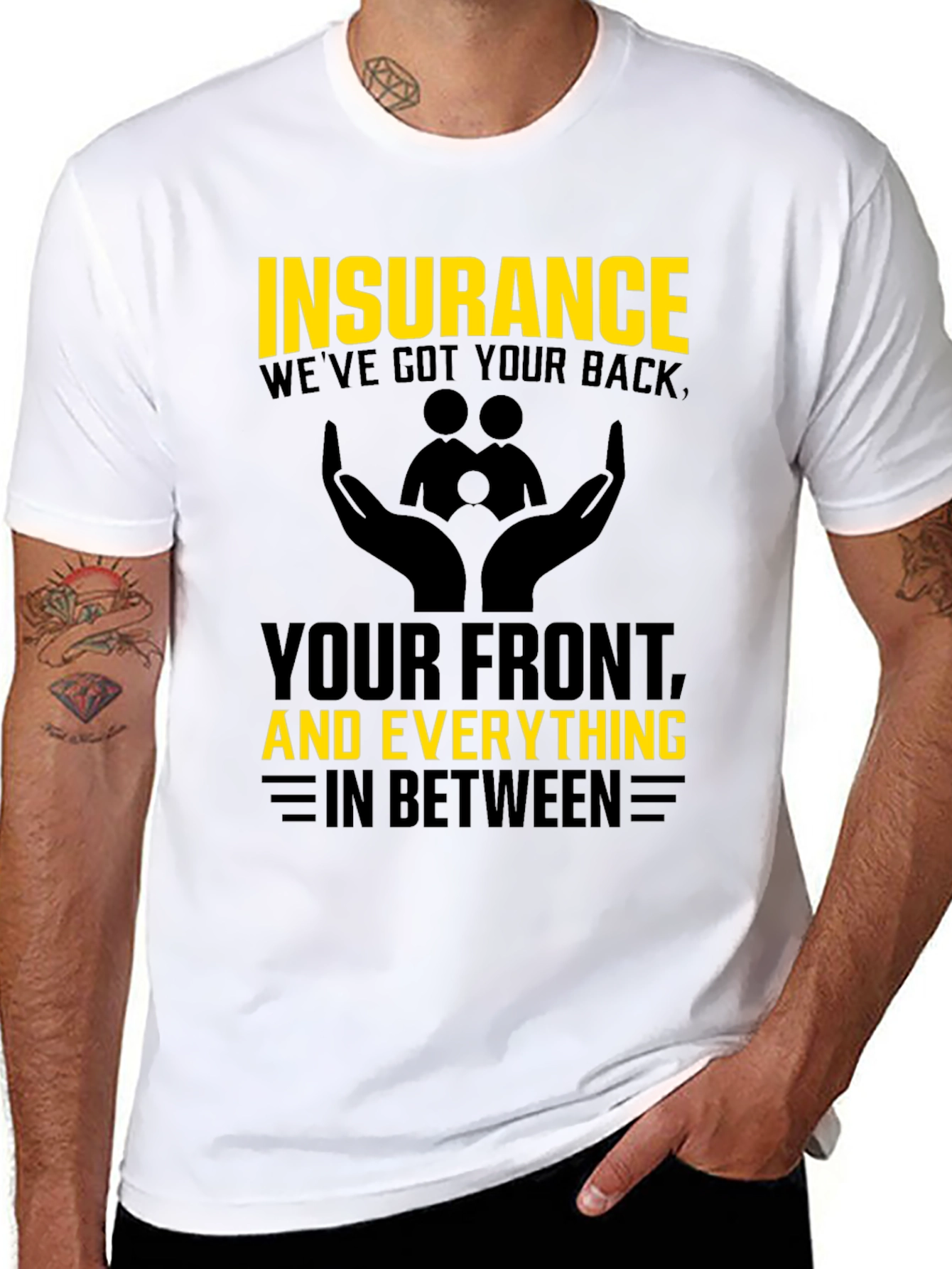 Black Insurance Coverage T-Shirt - We've Got Your Back! view 8