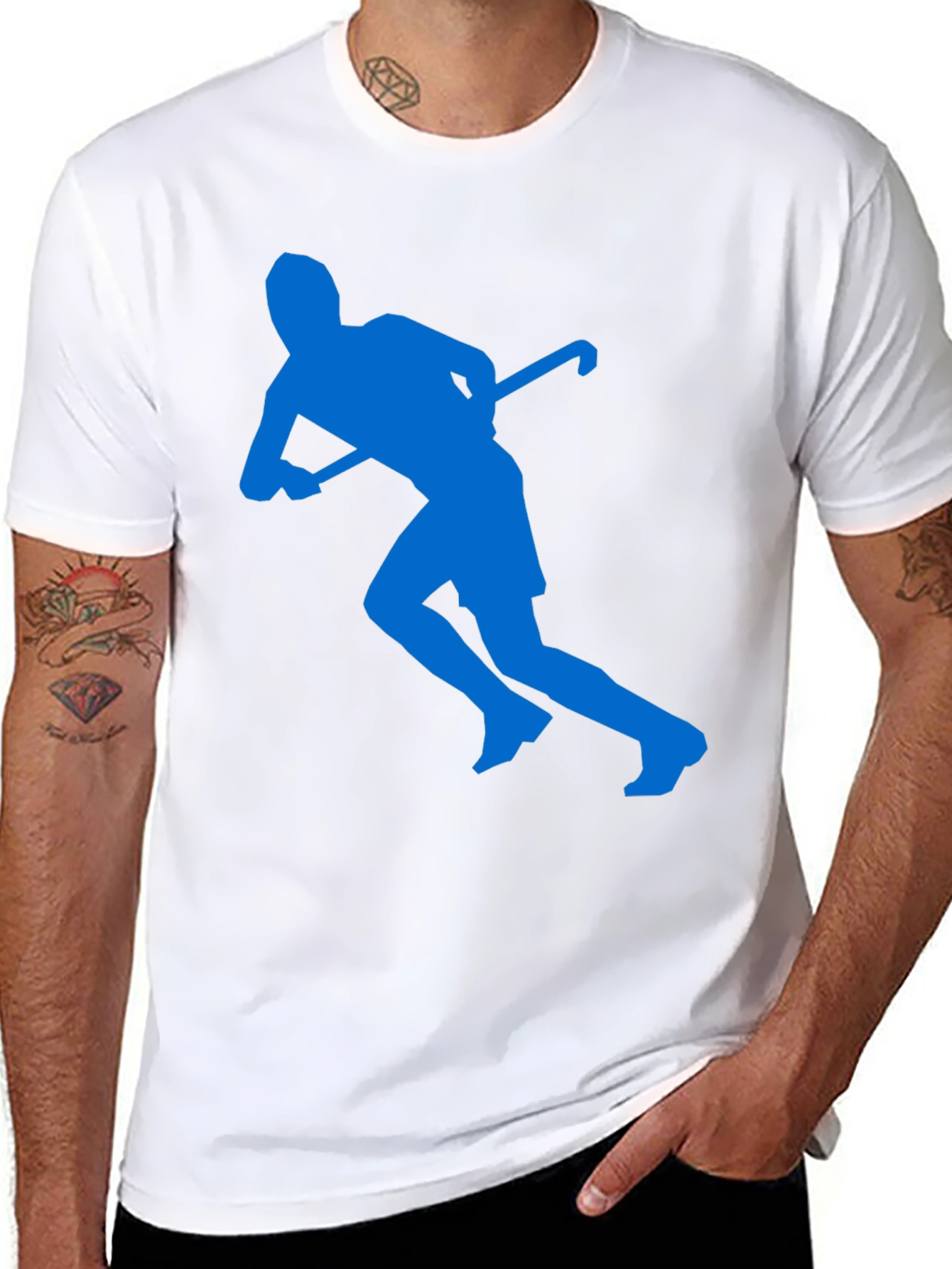 Black Hockey Player Graphic T-Shirt view 8