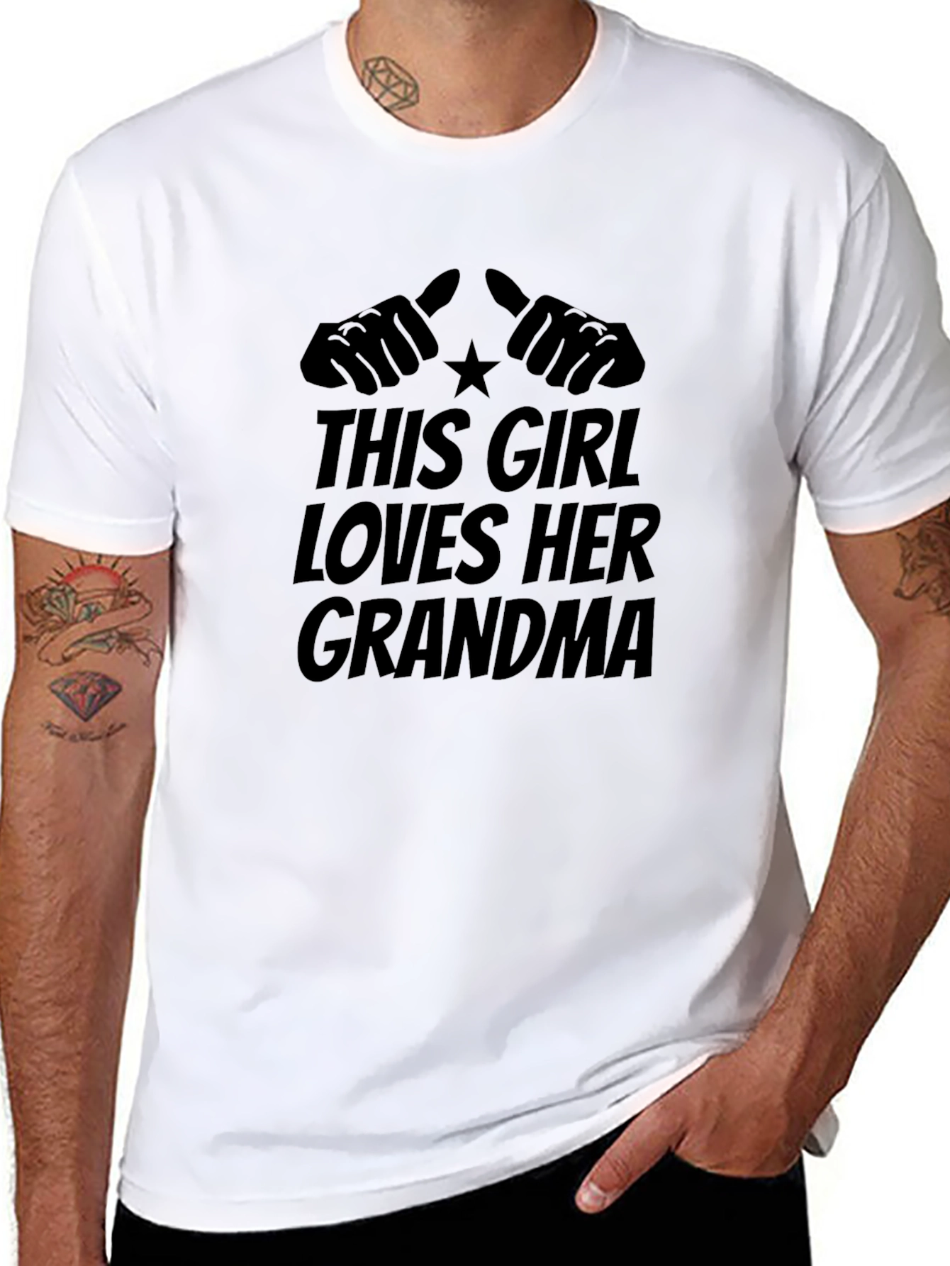 Black This Girl Loves Her Grandma Black T-Shirt view 8