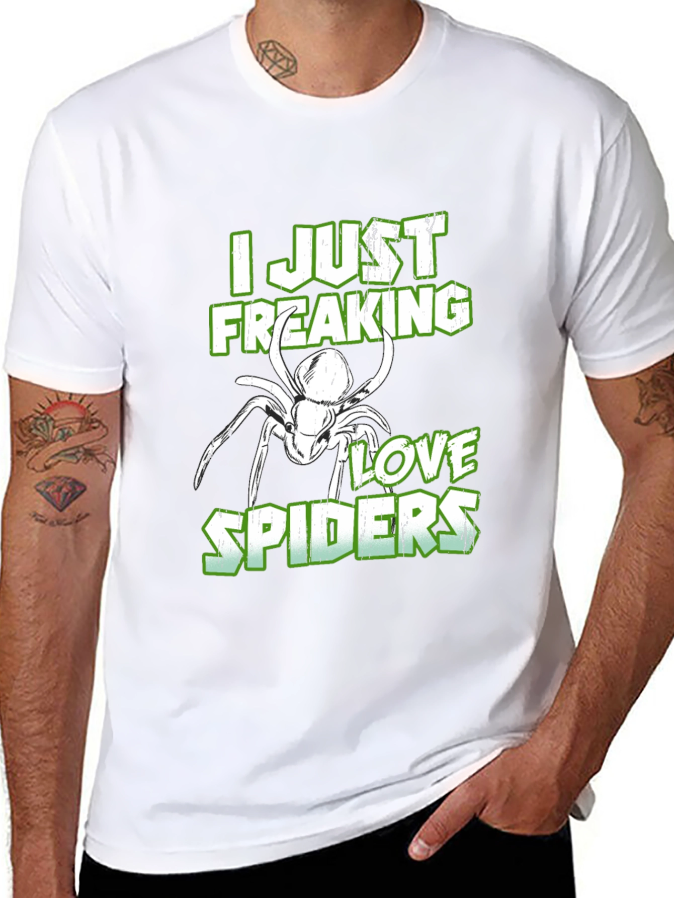 Black I Just Freaking Love Spiders T-Shirt view 8