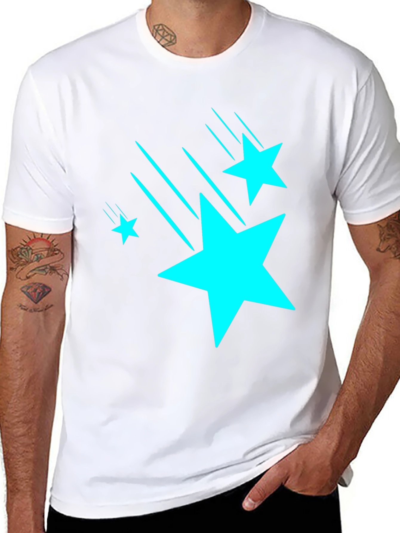 Black Starry Sky Black Tee - Unisex Casual Cotton Blend view 8