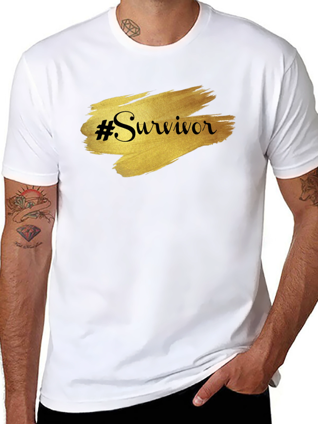 Black Survivor Graphic Tee - Black Unisex T-Shirt view 8