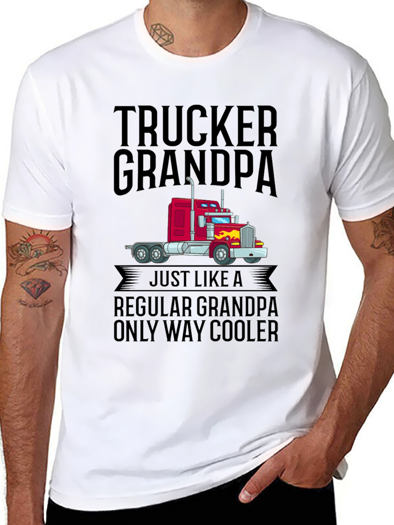 Black Trucker Grandpa T-Shirt - Way Cooler Than Regular Grandpas view 8