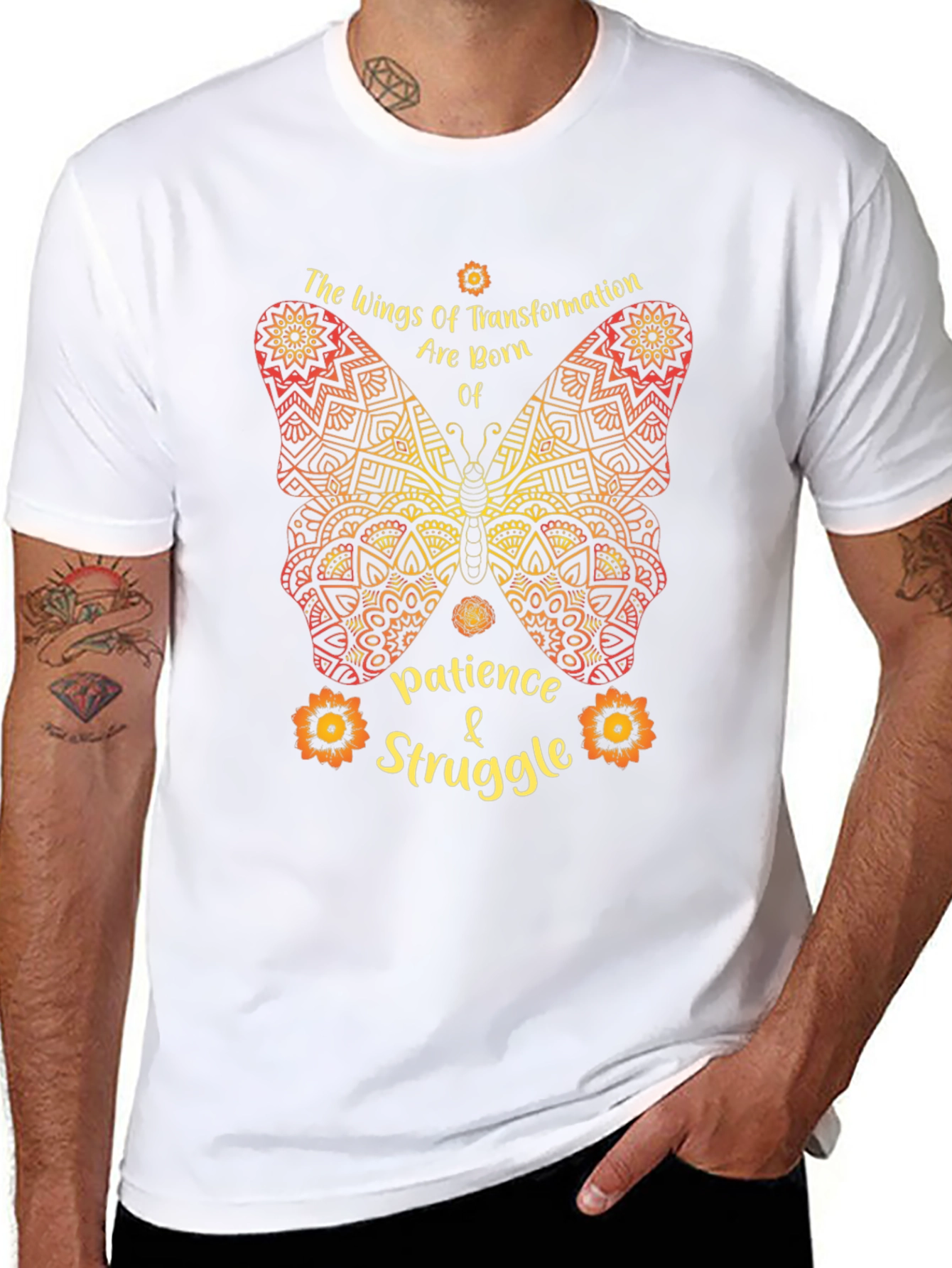 Black Butterfly Transformation T-Shirt - Patience & Struggle view 8