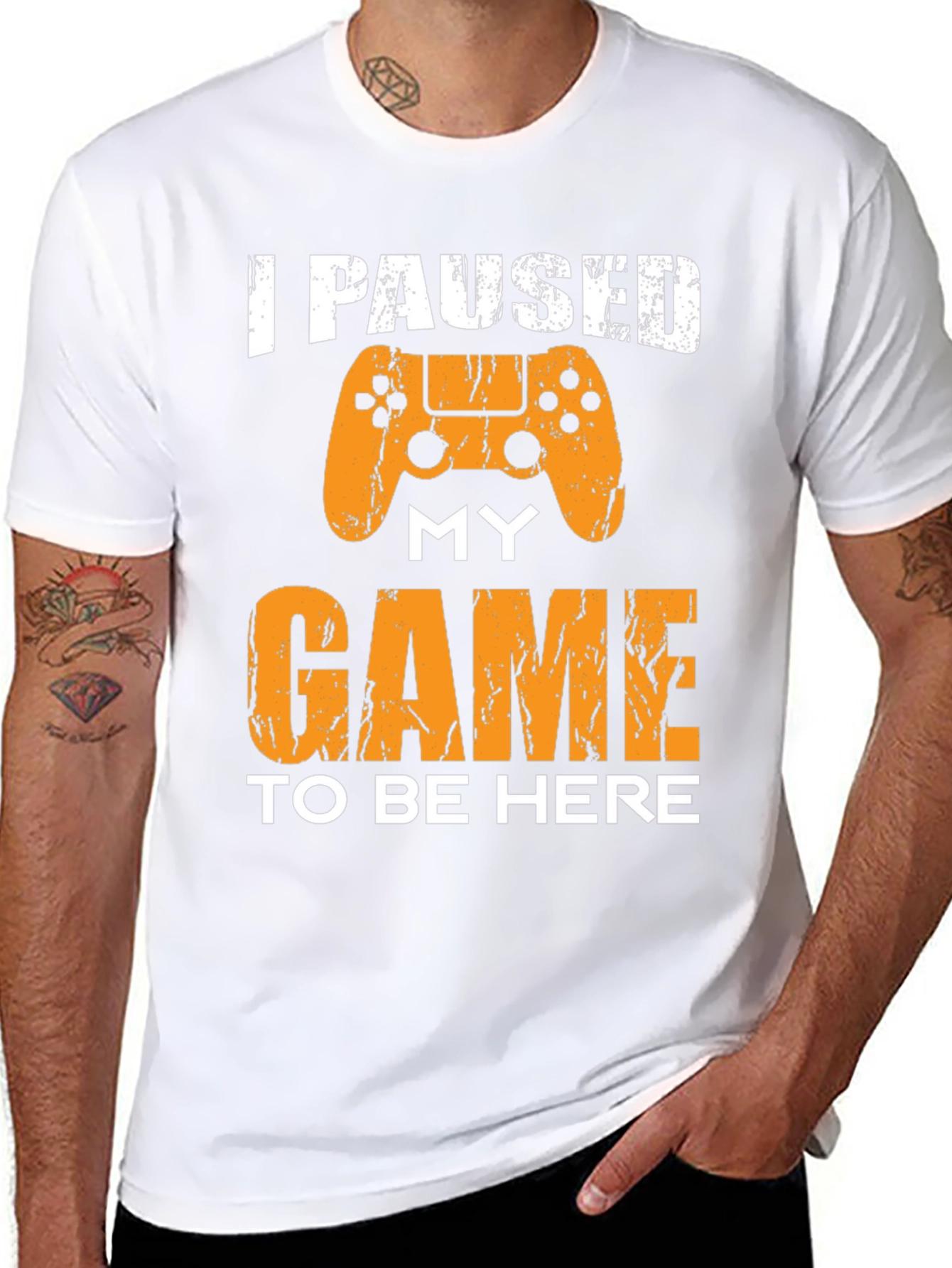 Black I Paused My Game To Be Here Graphic Tee view 8