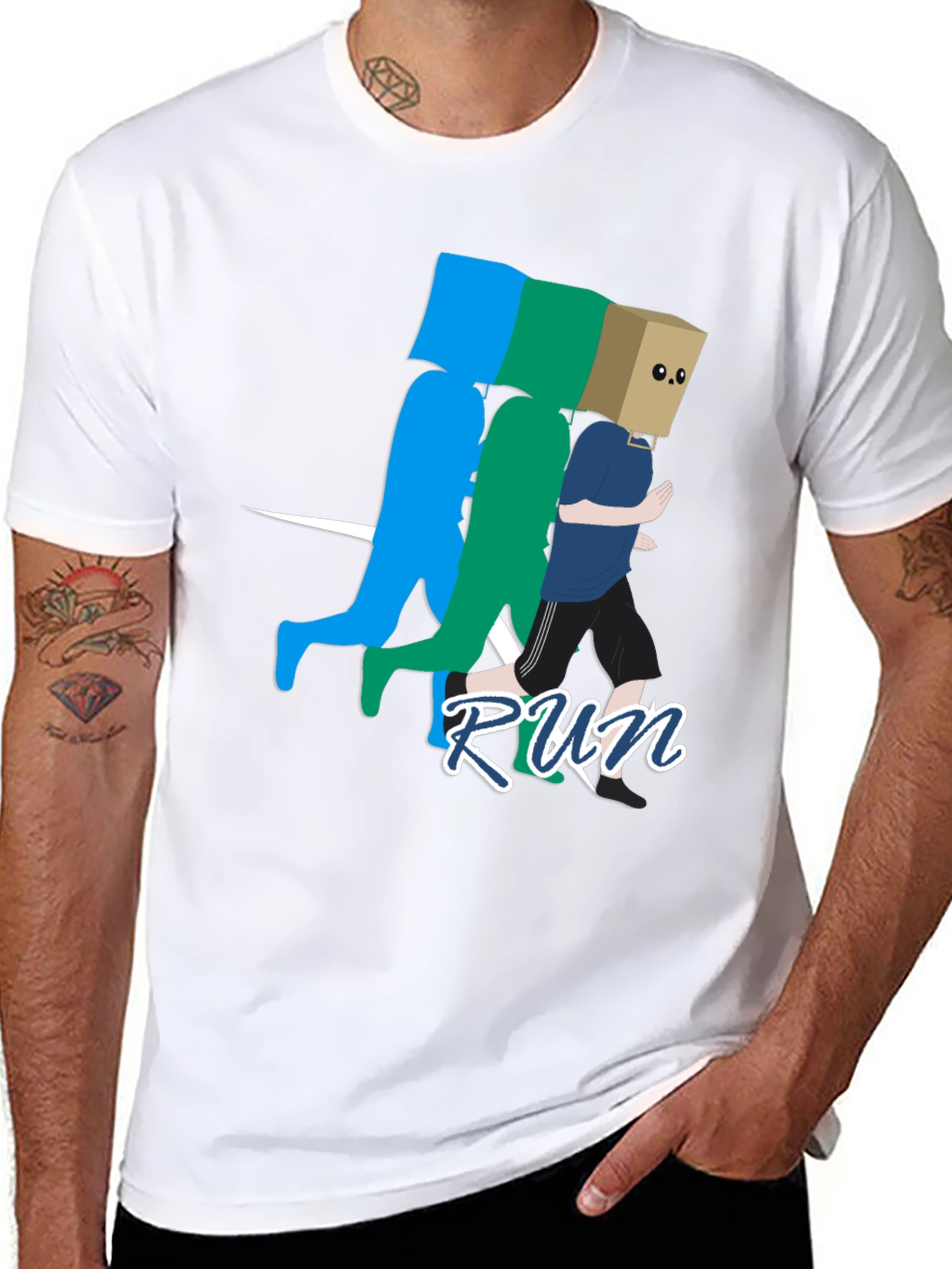 Black Run! Graphic Print T-Shirt - Stylish Casual Wear view 8