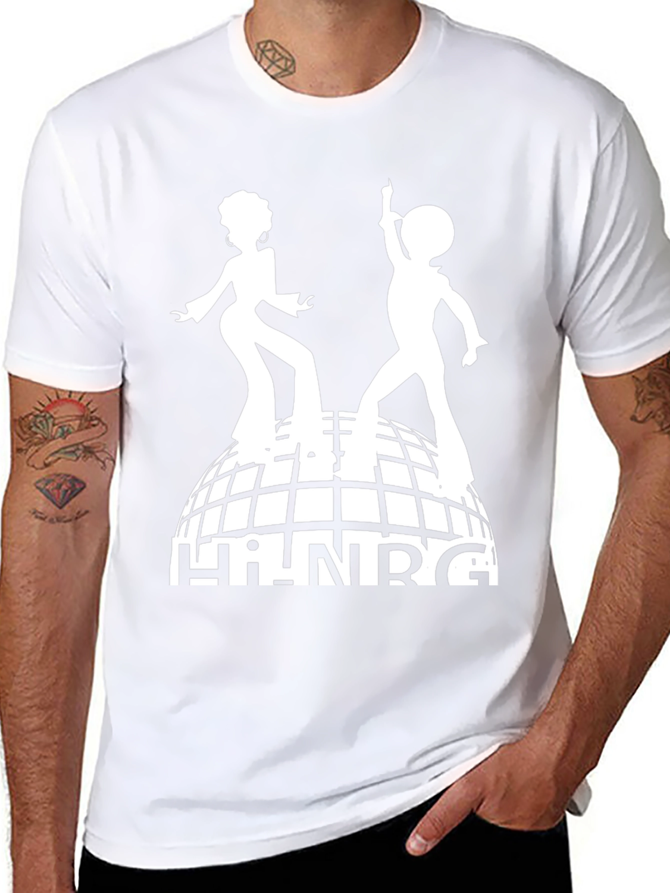 Black Retro Disco T-Shirt - Hi NRG Dance Tee view 8
