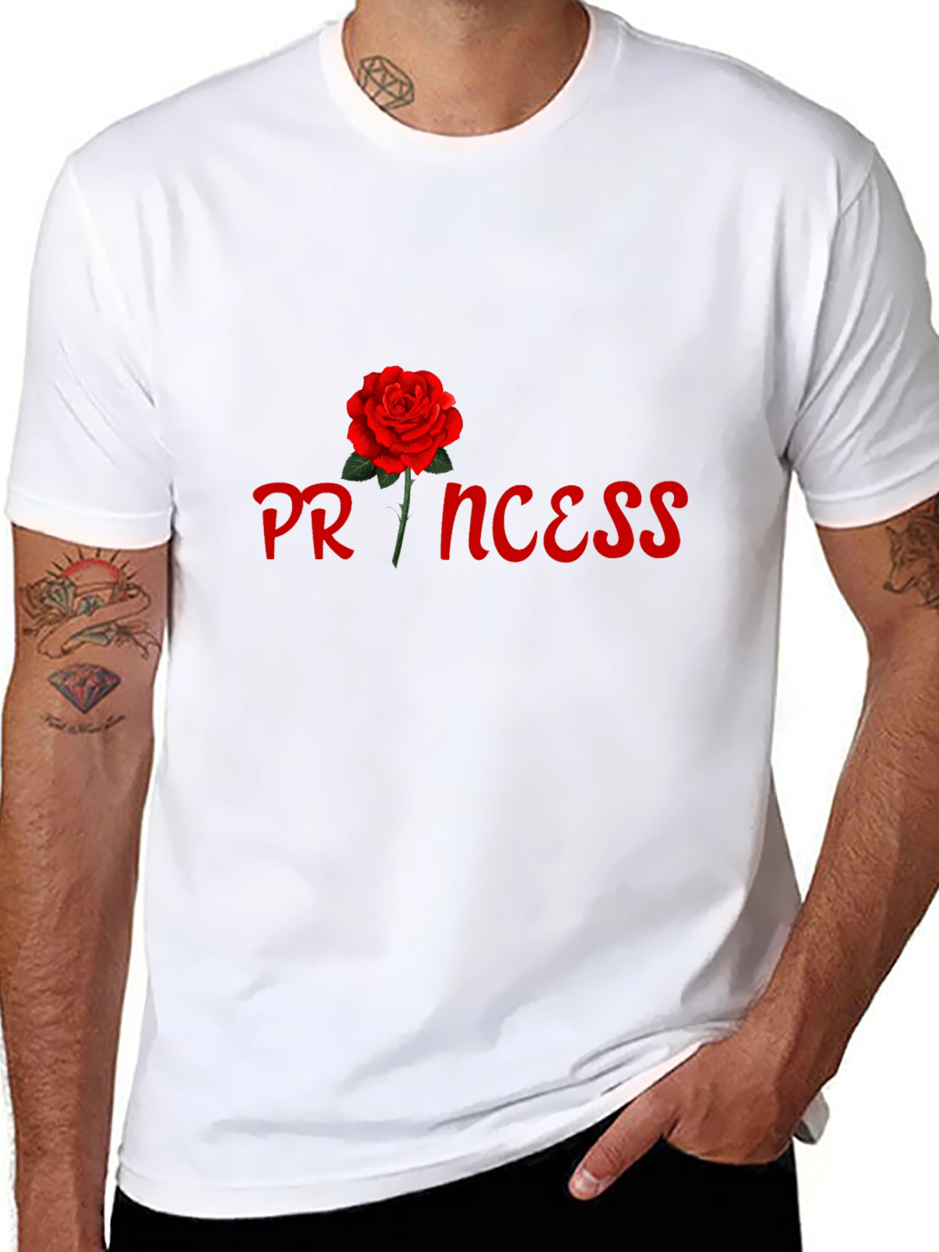 Black Princess Rose Graphic Tee - Stylish Black Cotton T-Shirt view 8