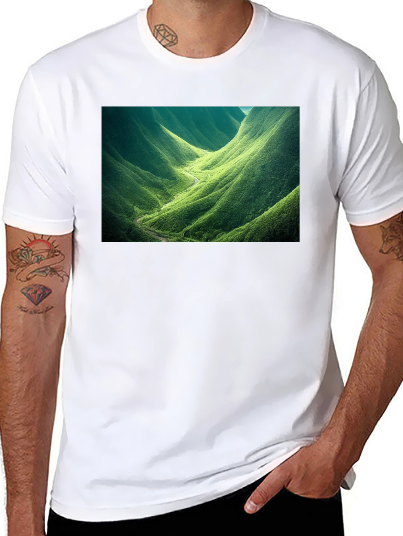 Black Nature Valley Graphic Tee - Black Cotton Comfort view 8