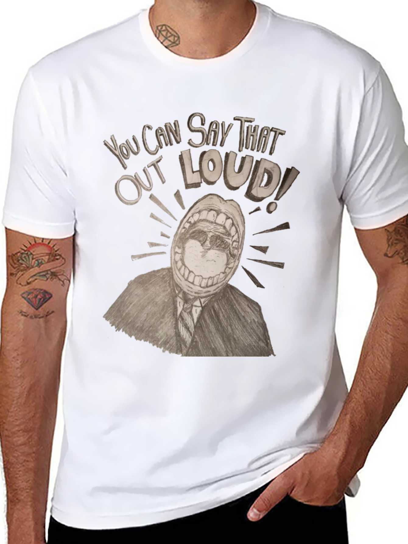 Black Say That Out Loud Graphic Tee view 8