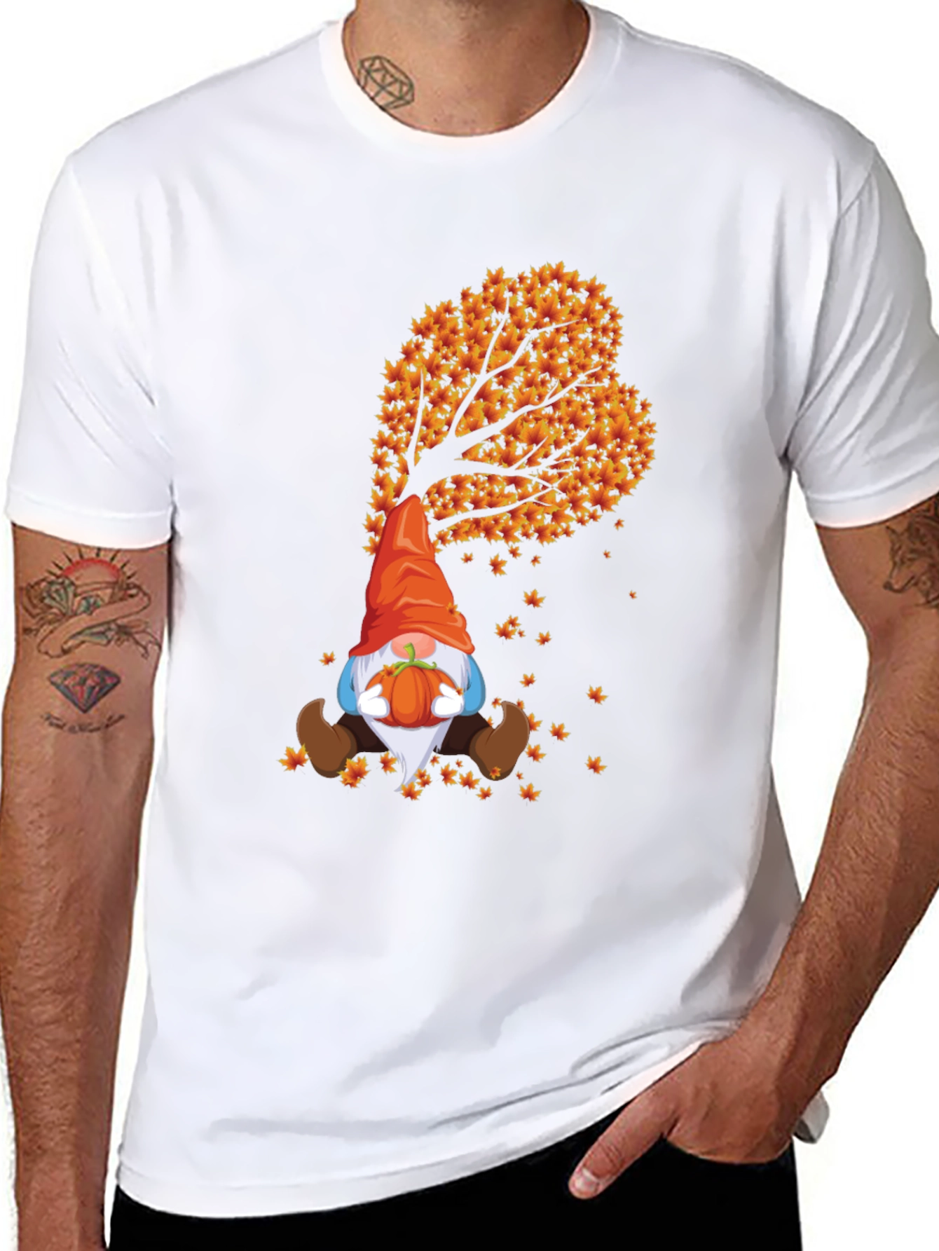 Fall Gnome T-Shirt - Autumn Leaf Design - 8