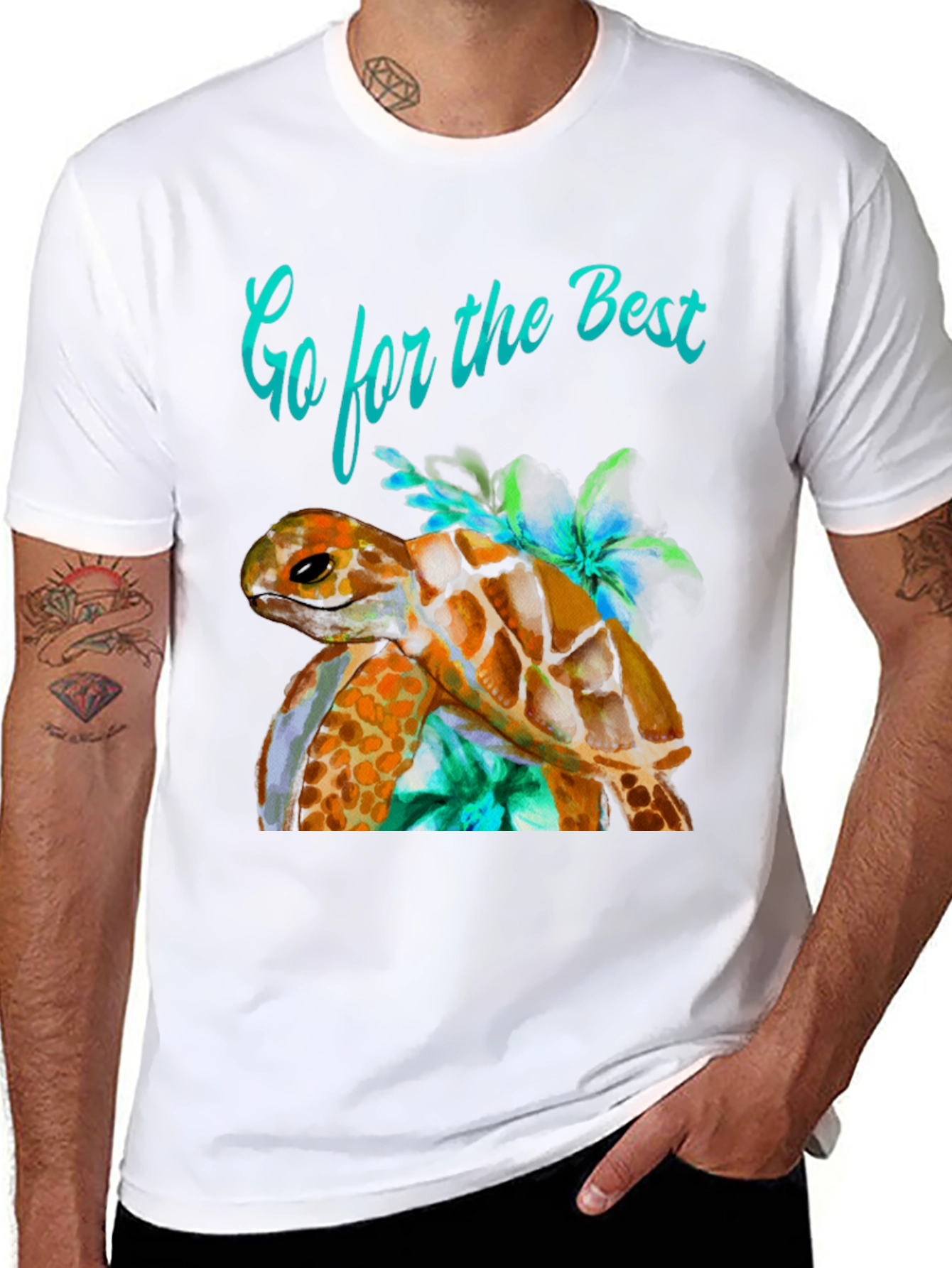 Black Turtle Graphic Tee - Go for the Best! view 8