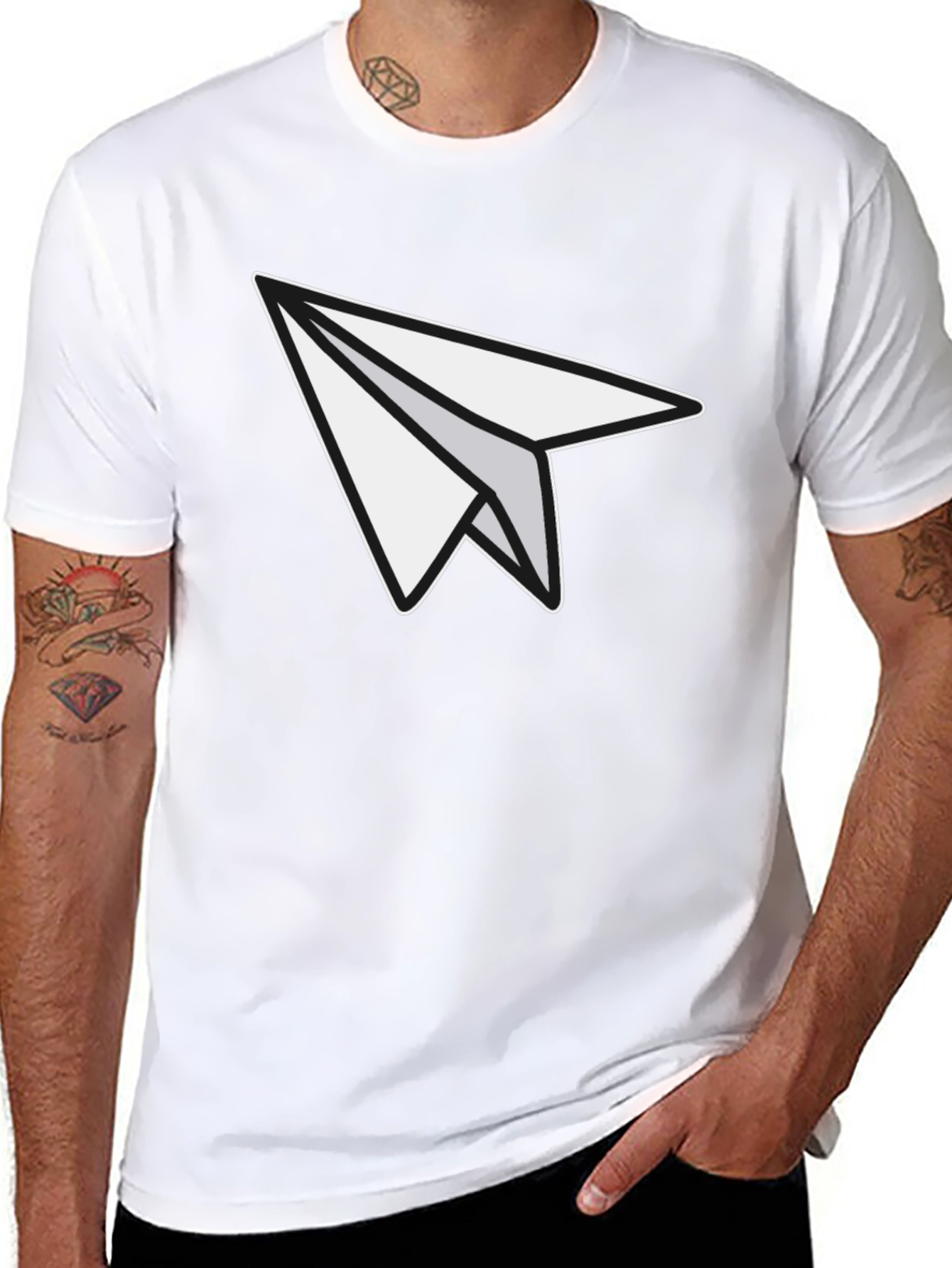 Black Paper Airplane Graphic Tee - Unisex Soft Cotton Blend view 8