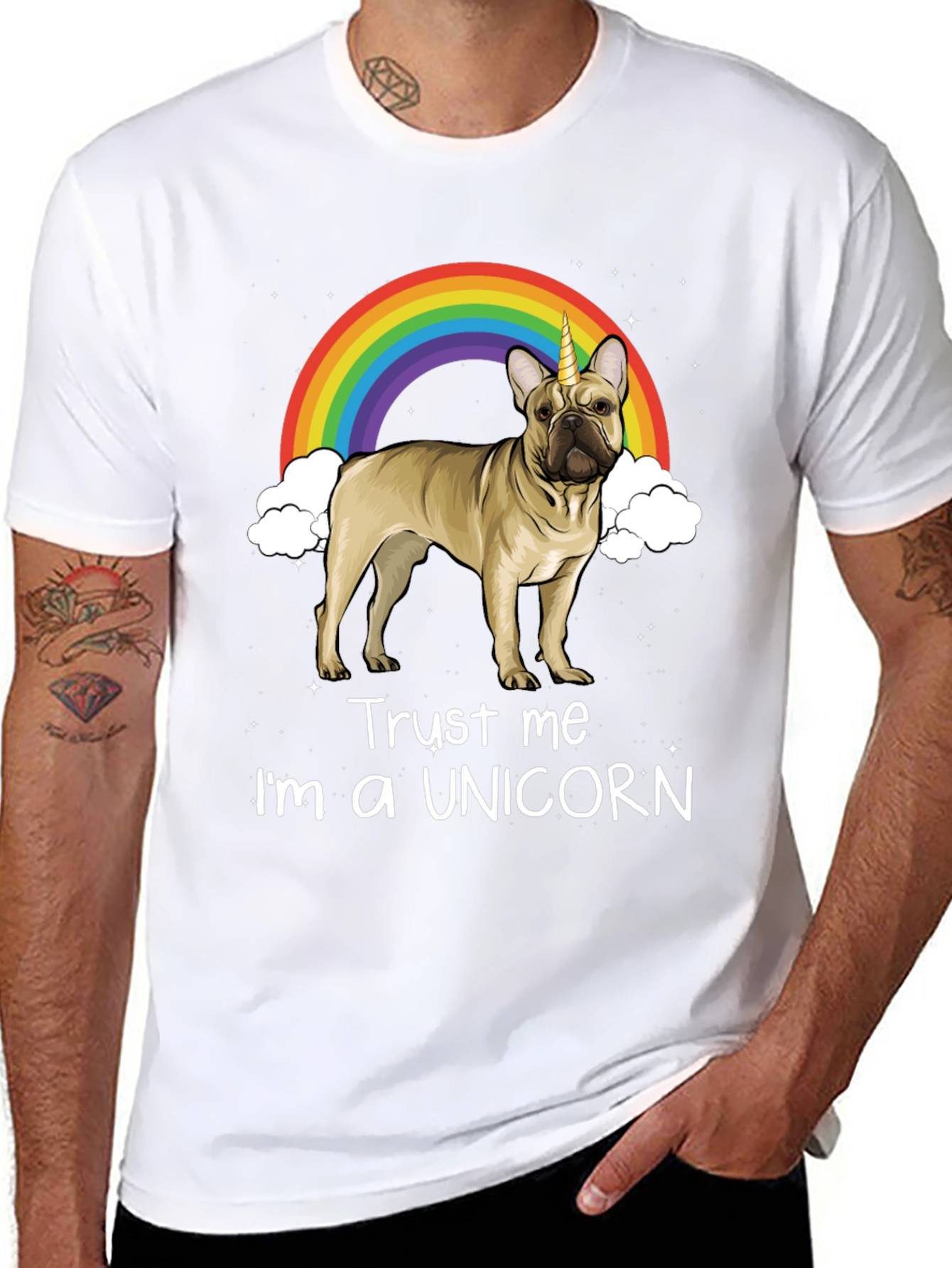 Black Unicorn French Bulldog Graphic Tee view 8